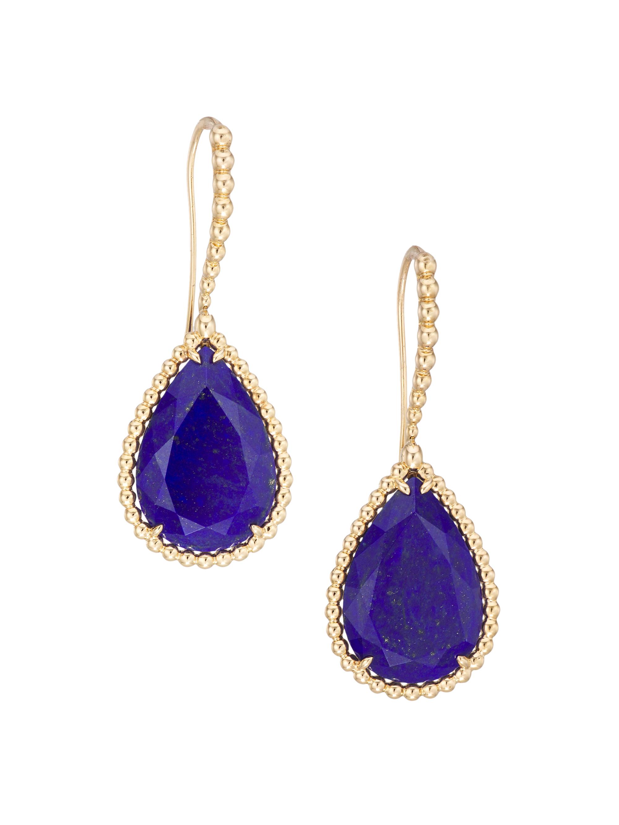 Boucheron Women's Serpent Bohème 18K Yellow Gold & Lapis Lazuli Drop Earrings