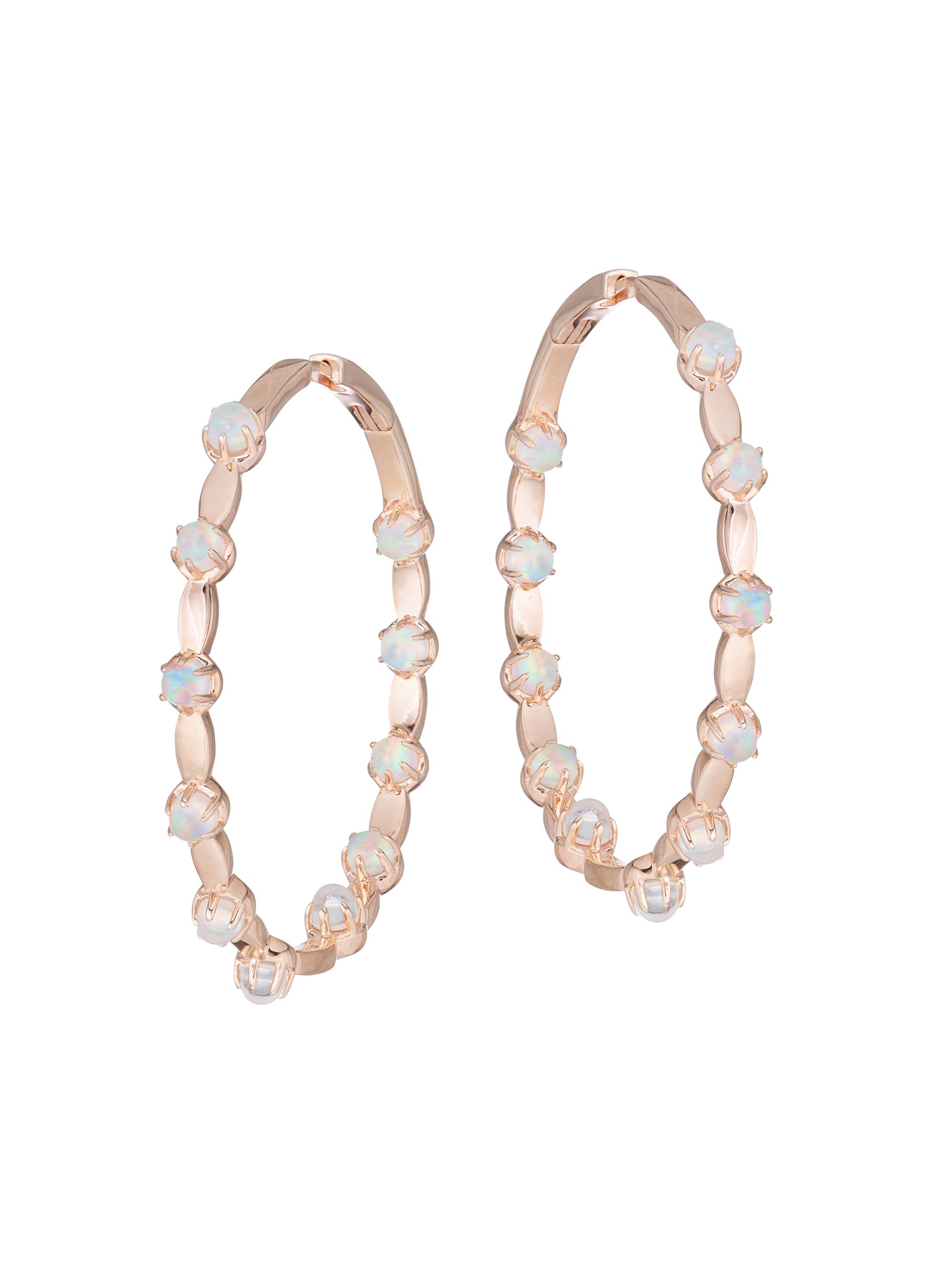 Adriana Orsini Women's Muse Rose Goldplated & Faux Opal Lentil Hoop Earrings - Rose Gold