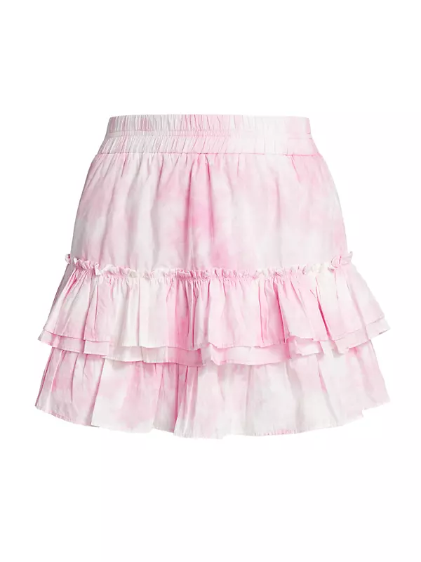 Athena Tie-Dye Cotton Tiered Skirt