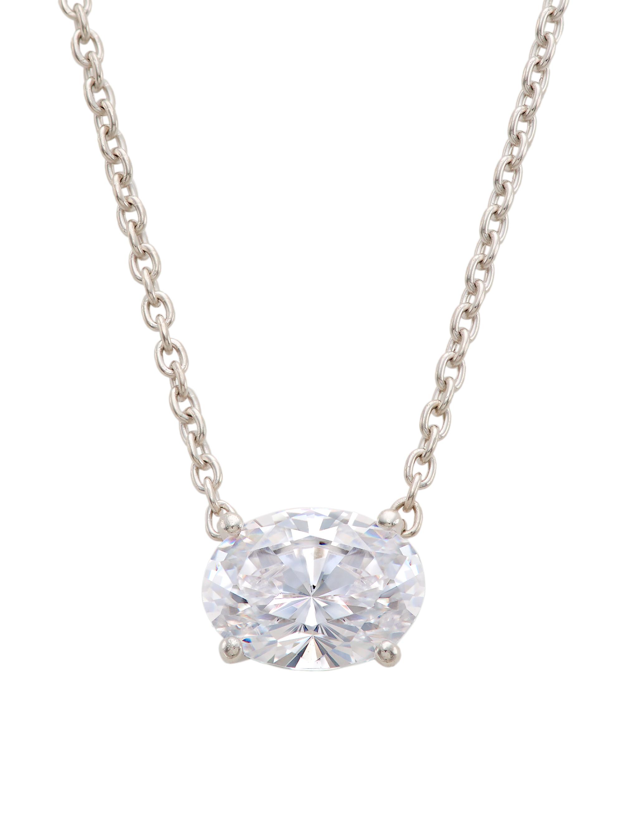 Adriana Orsini Women's Modern Love Sterling Silver & Oval-Cut Cubic Zirconia Necklace - Silver