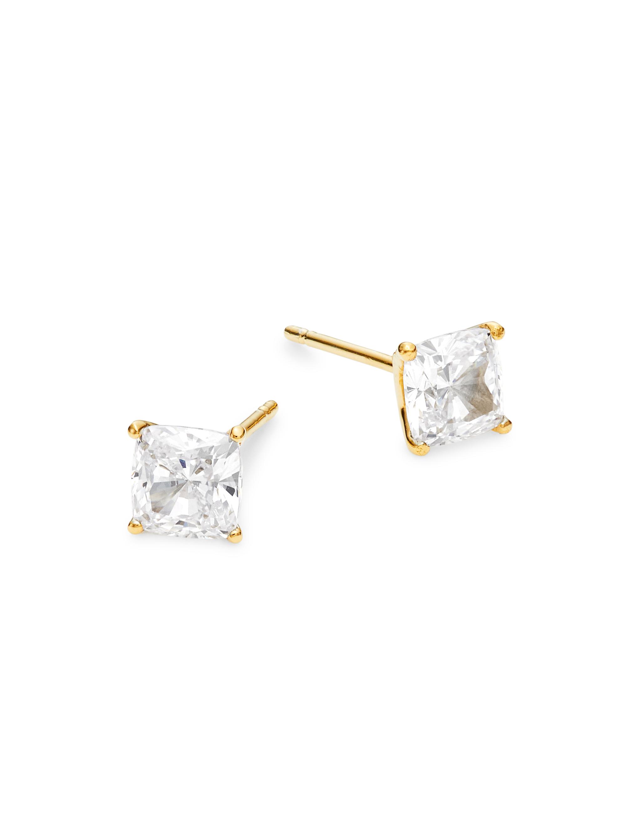 Adriana Orsini Women's Modern Love 18K-Gold-Plated & Cubic Zirconia Square Stud Earrings - Gold
