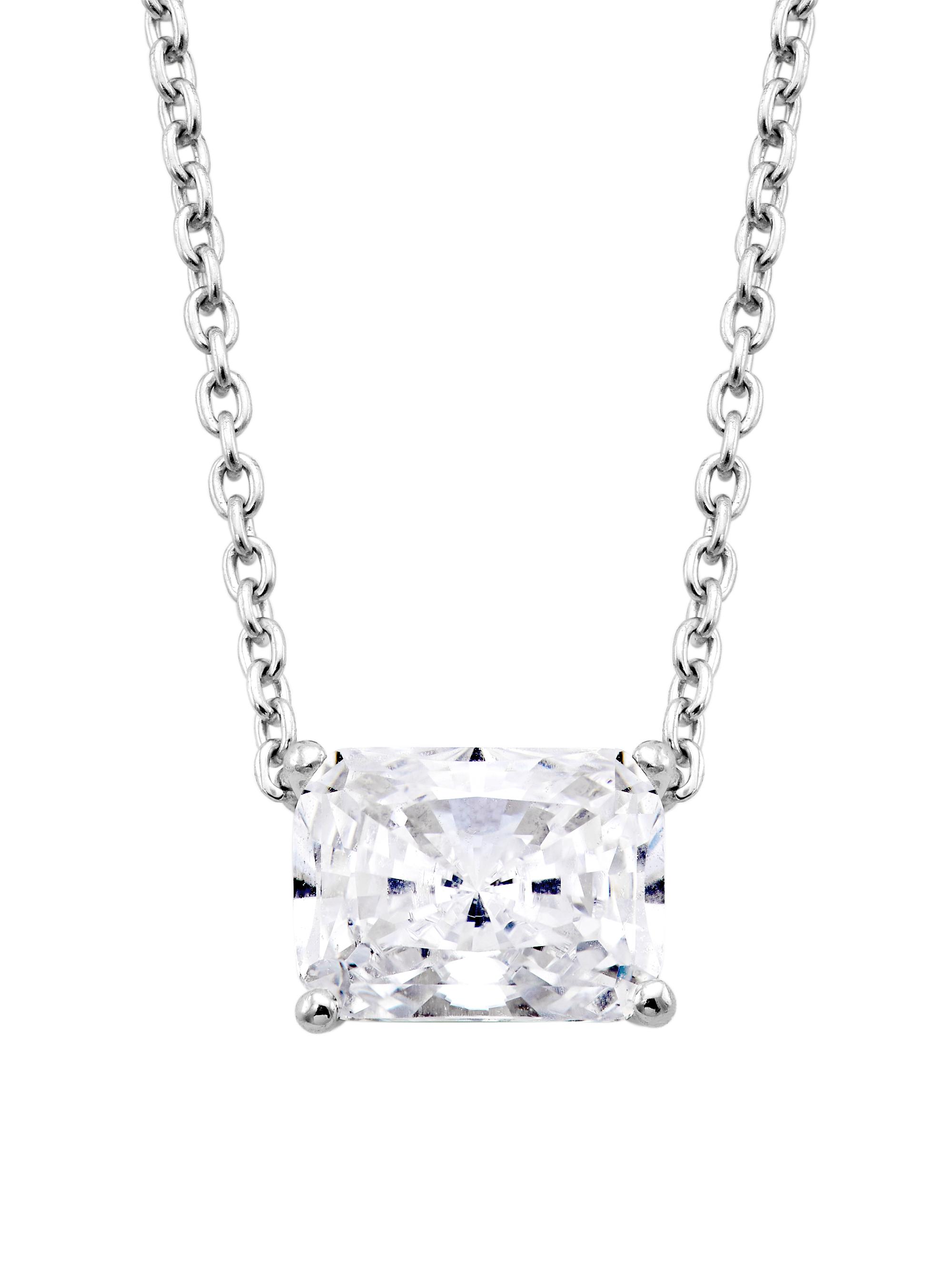 Adriana Orsini Women's Modern Love Sterling SIlver & Cubic Zirconia Chain Necklace - Silver