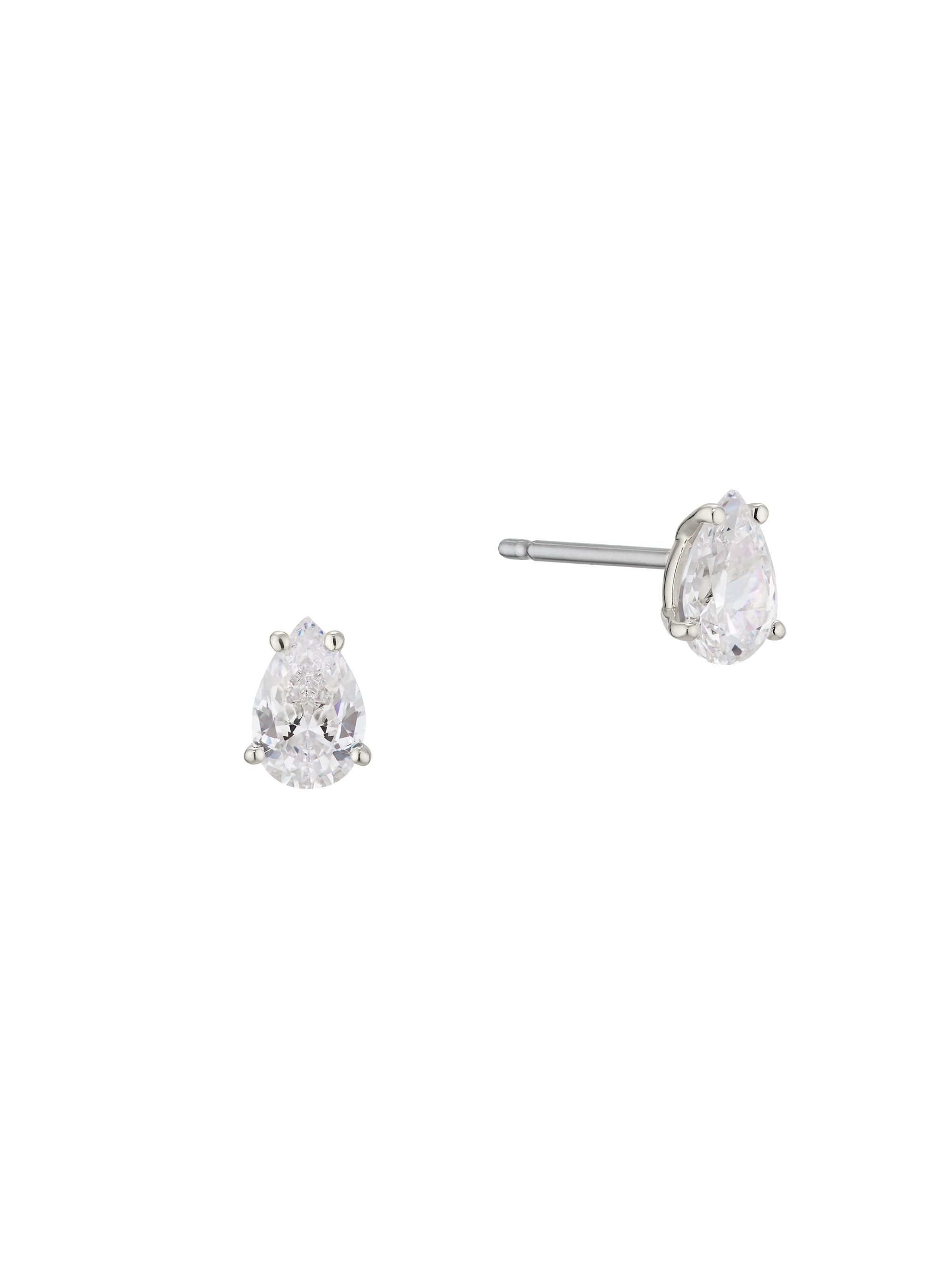 Adriana Orsini Women's Modern Love Sterling SIlver & Teardrop Cubic Zirconia Stud Earrings - Silver