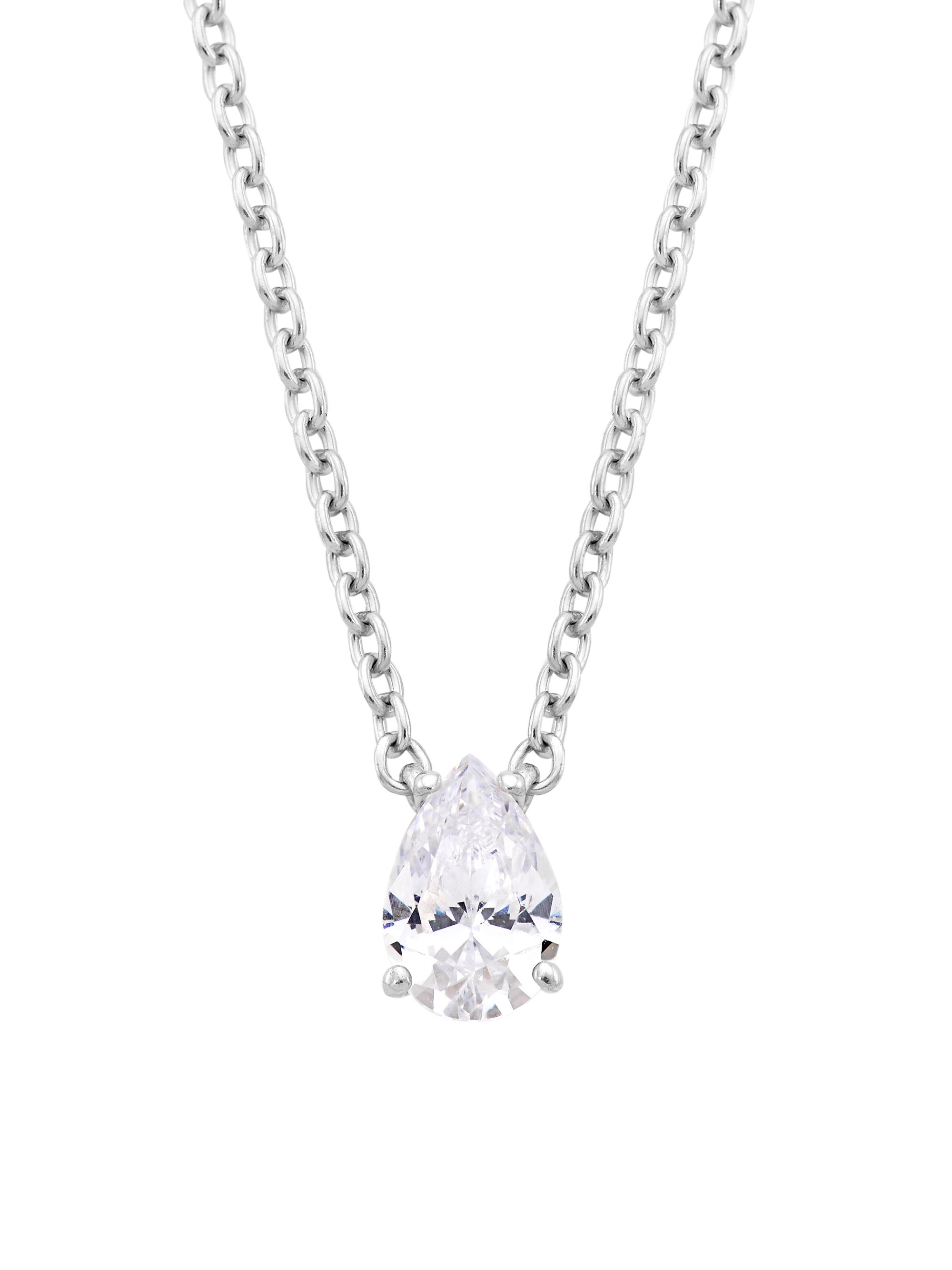 Adriana Orsini Women's Modern Love Sterling Silver & Cubic Zirconia Teardrop Pendant Necklace - Silver