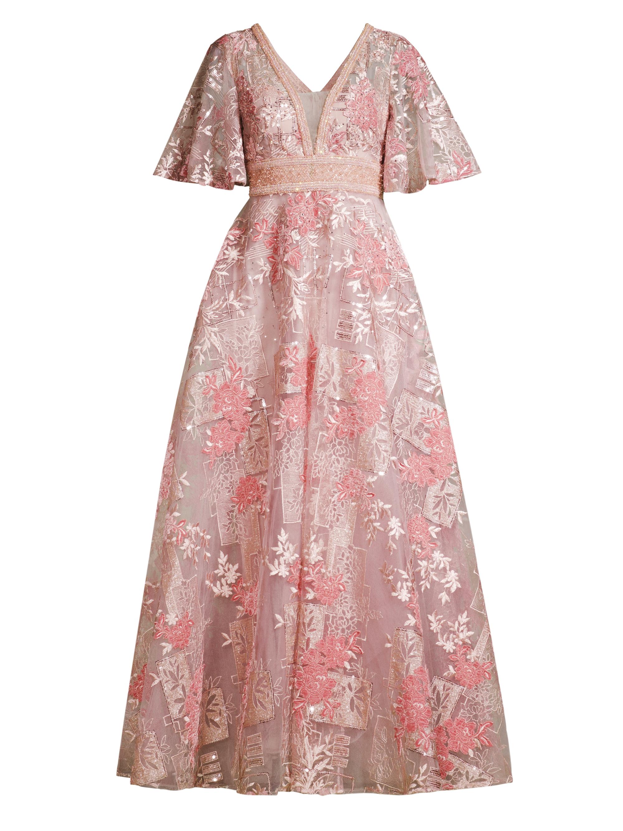 Mac Duggal Women's Beaded Floral Ballgown - Pink