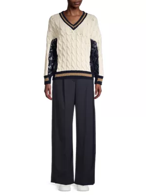 Dalida Cable Knit Wool & Cashmere Jacket