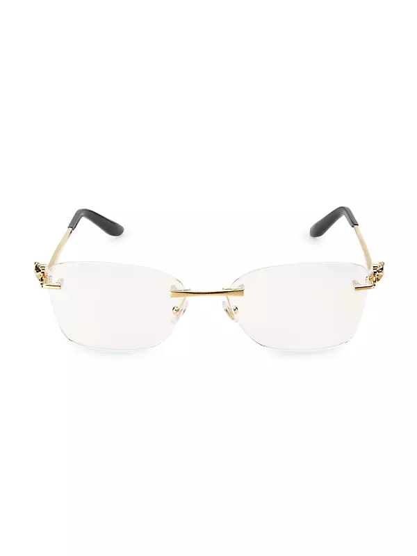 Bottega Veneta Men's 57mm Aviator Optical Glasses - Gold One-Size