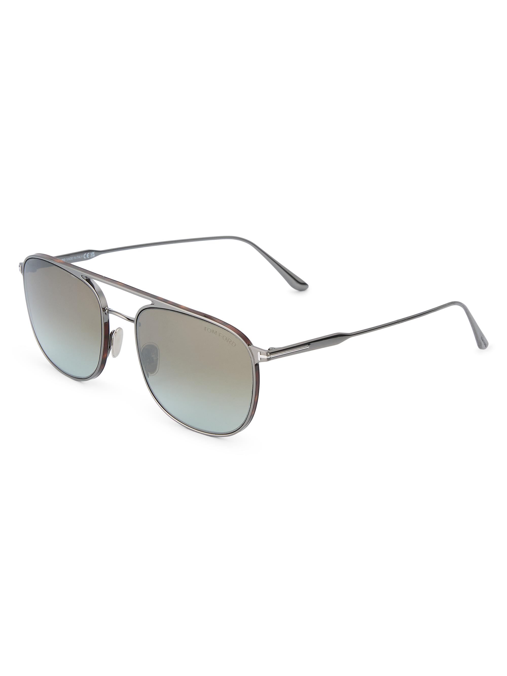 TOM FORD Men's 56MM Aviator Sunglasses - Brown Gradient