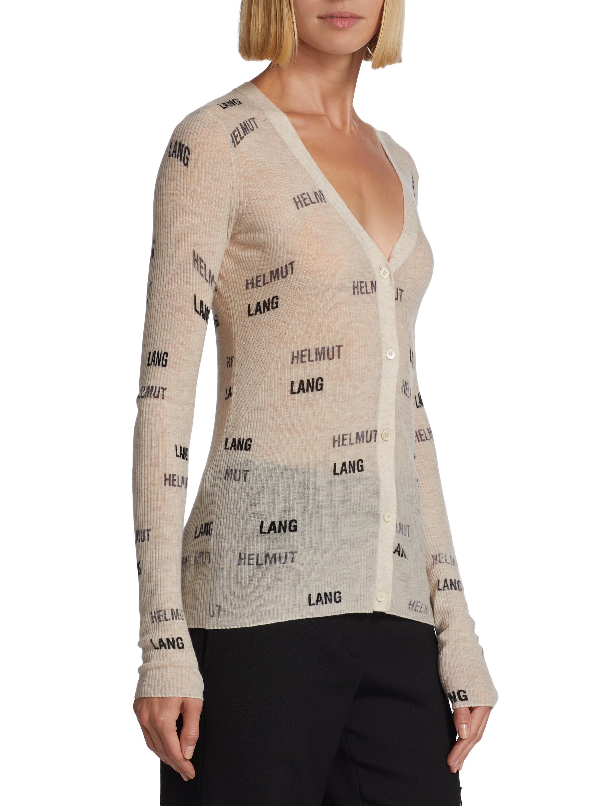 Helmut Lang Logo-Print Wool Cardigan | Saks Fifth Avenue