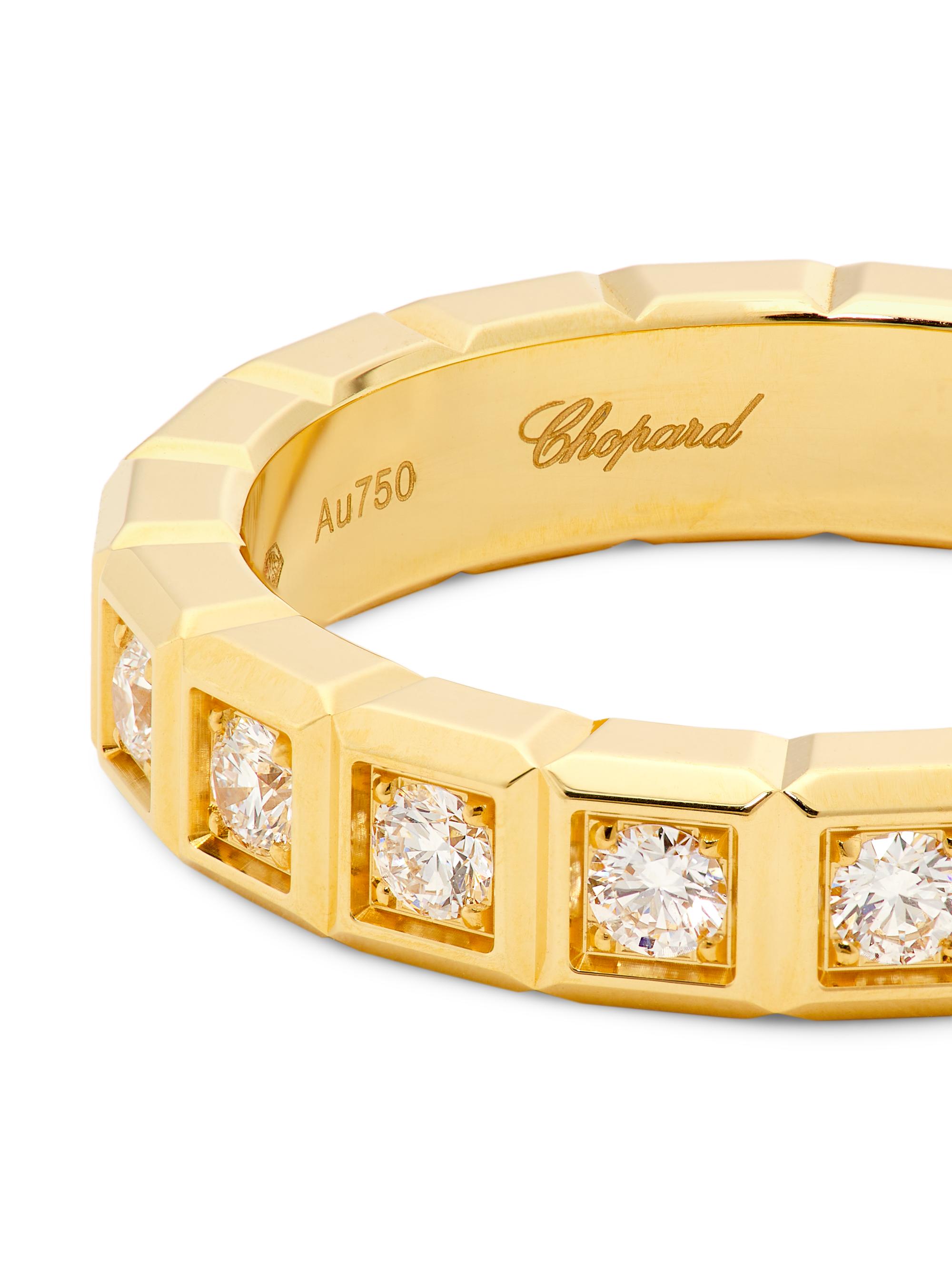 Chopard Ice Cube 18K Yellow Gold & Diamond Ring | Saks Fifth Avenue