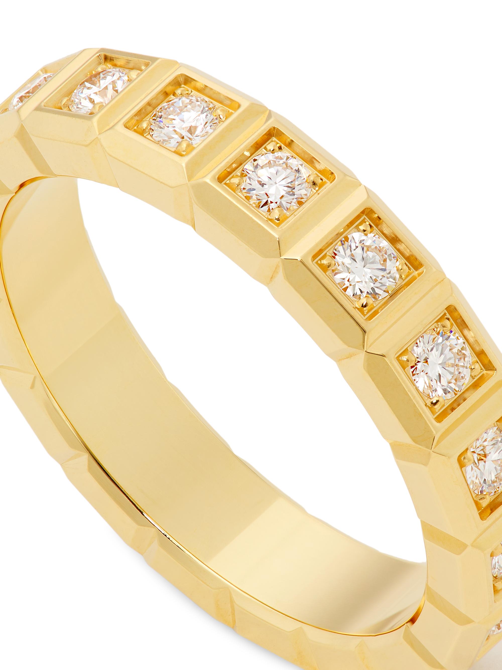 DAUGHTERS JEWELRY Ice cube ring 13号 Chopard Ice Cube 18K Yellow Gold & Diamond Ring | Saks Fifth Avenue