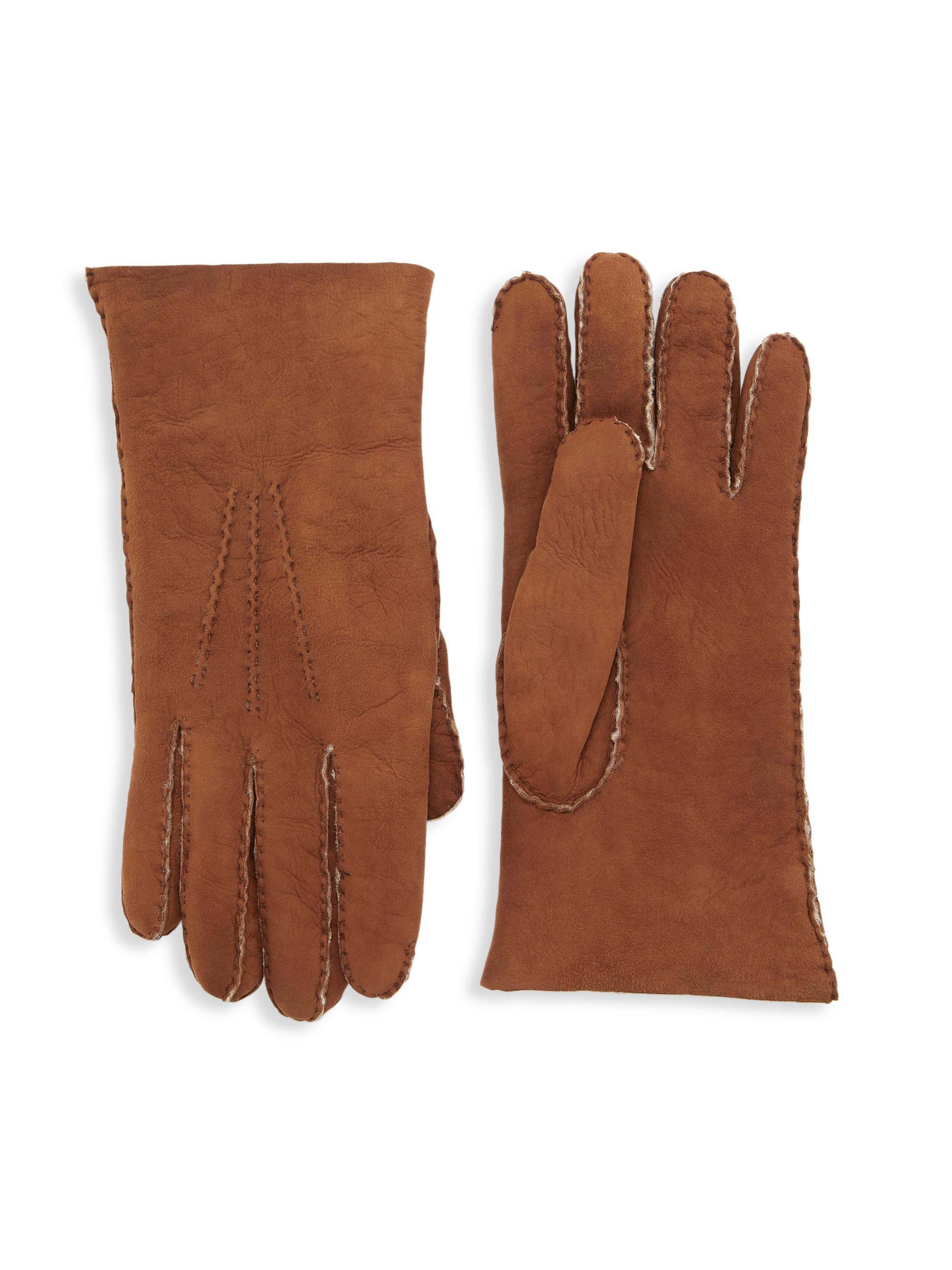 Saks Fifth Avenue Men's COLLECTION Shearling Gloves - Tan