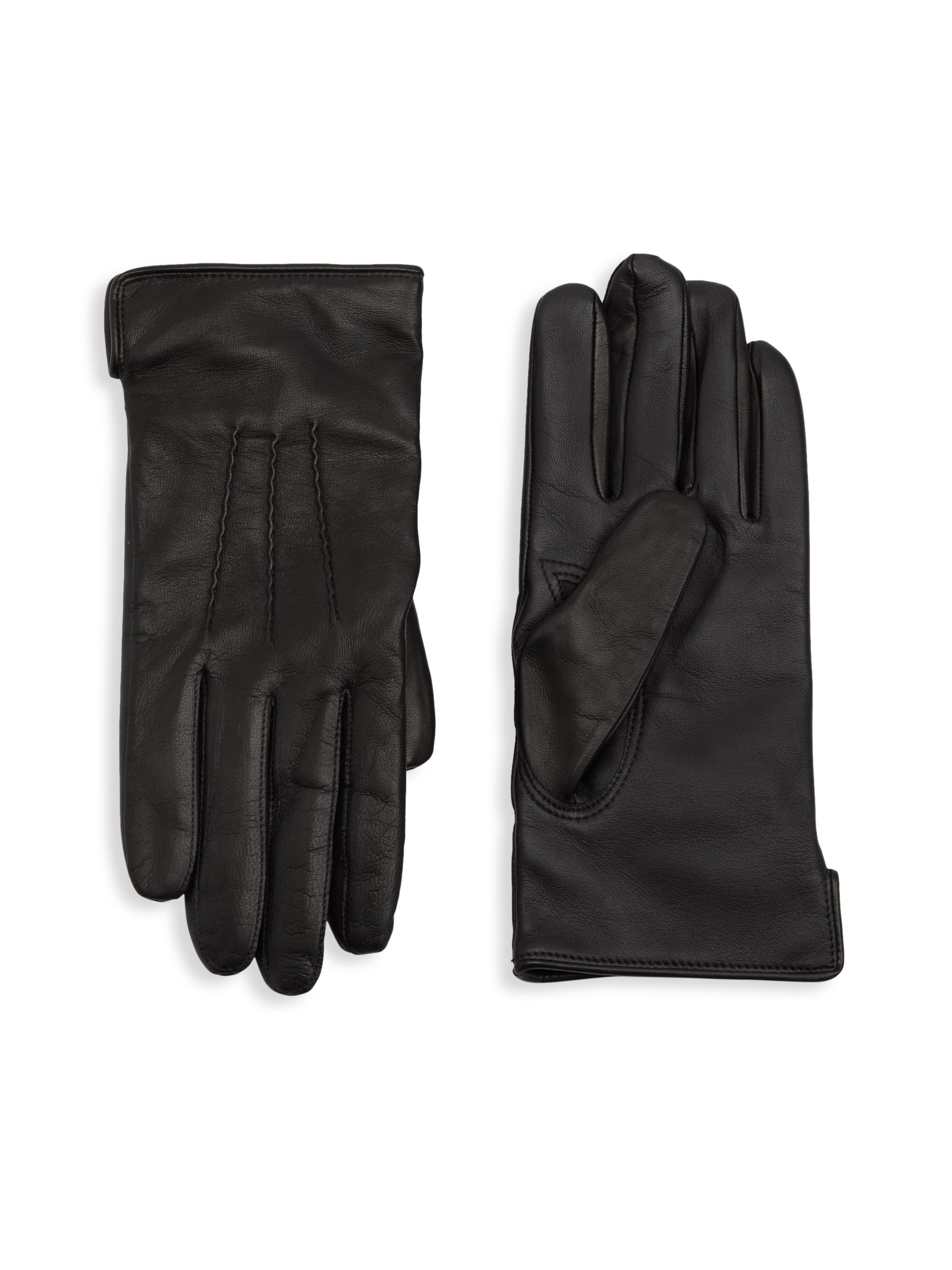 Saks Fifth Avenue Men's COLLECTION Nappa Touch Tech Leather Gloves - Black
