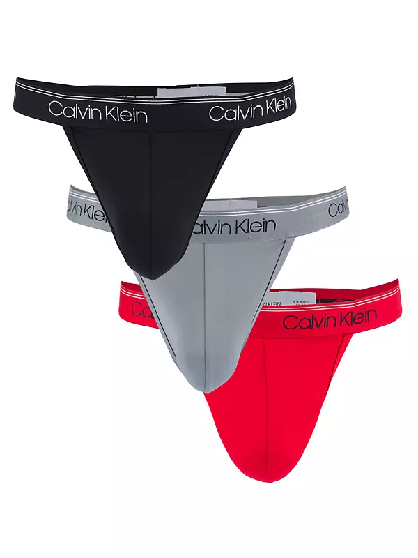 Calvin Klein Men's Underwear 3-Pack Microfiber Stretch Thong 