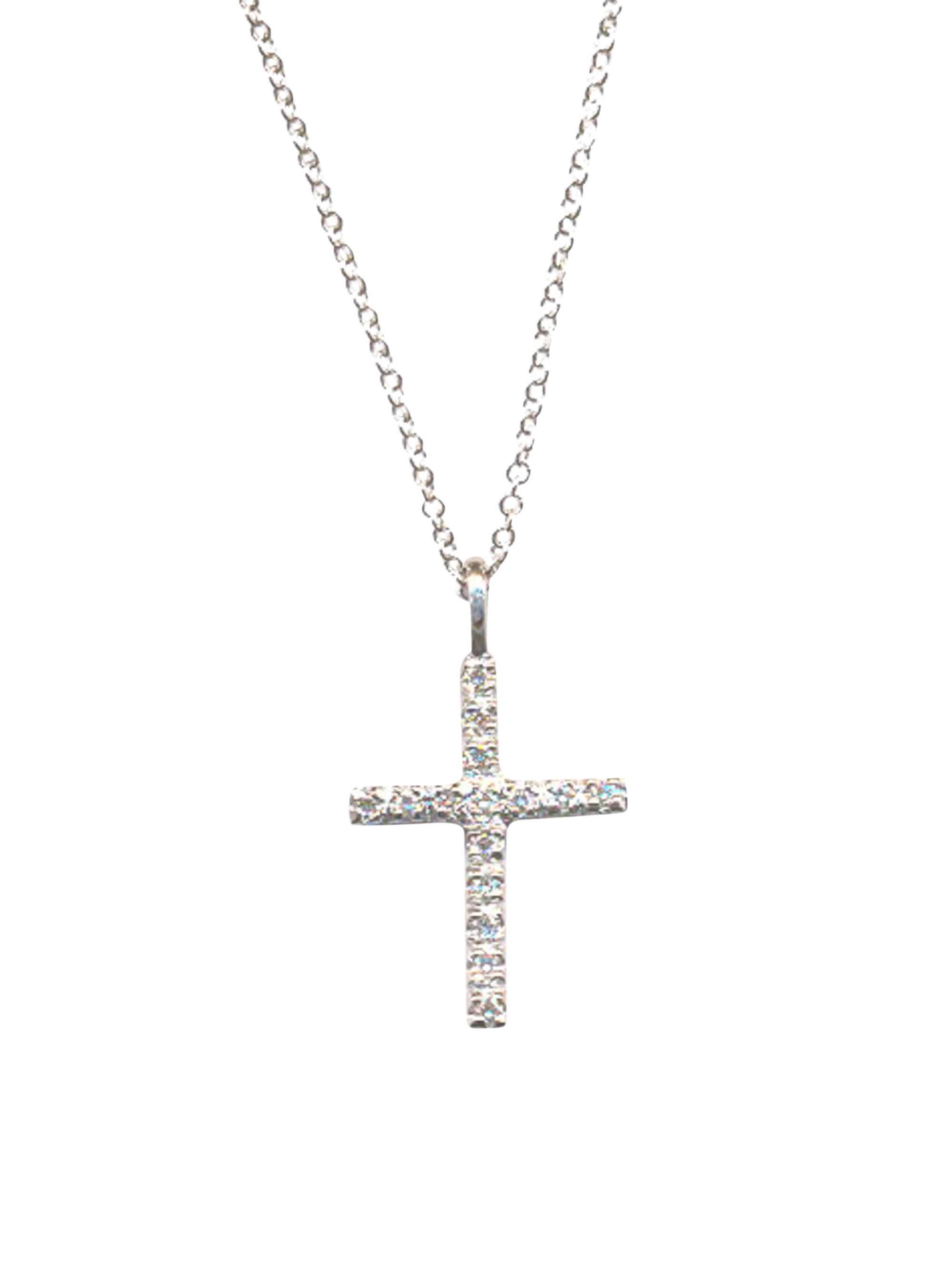 Ileana Makri Women's 18K White Gold & Diamond Cross Pendant Necklace - White Gold