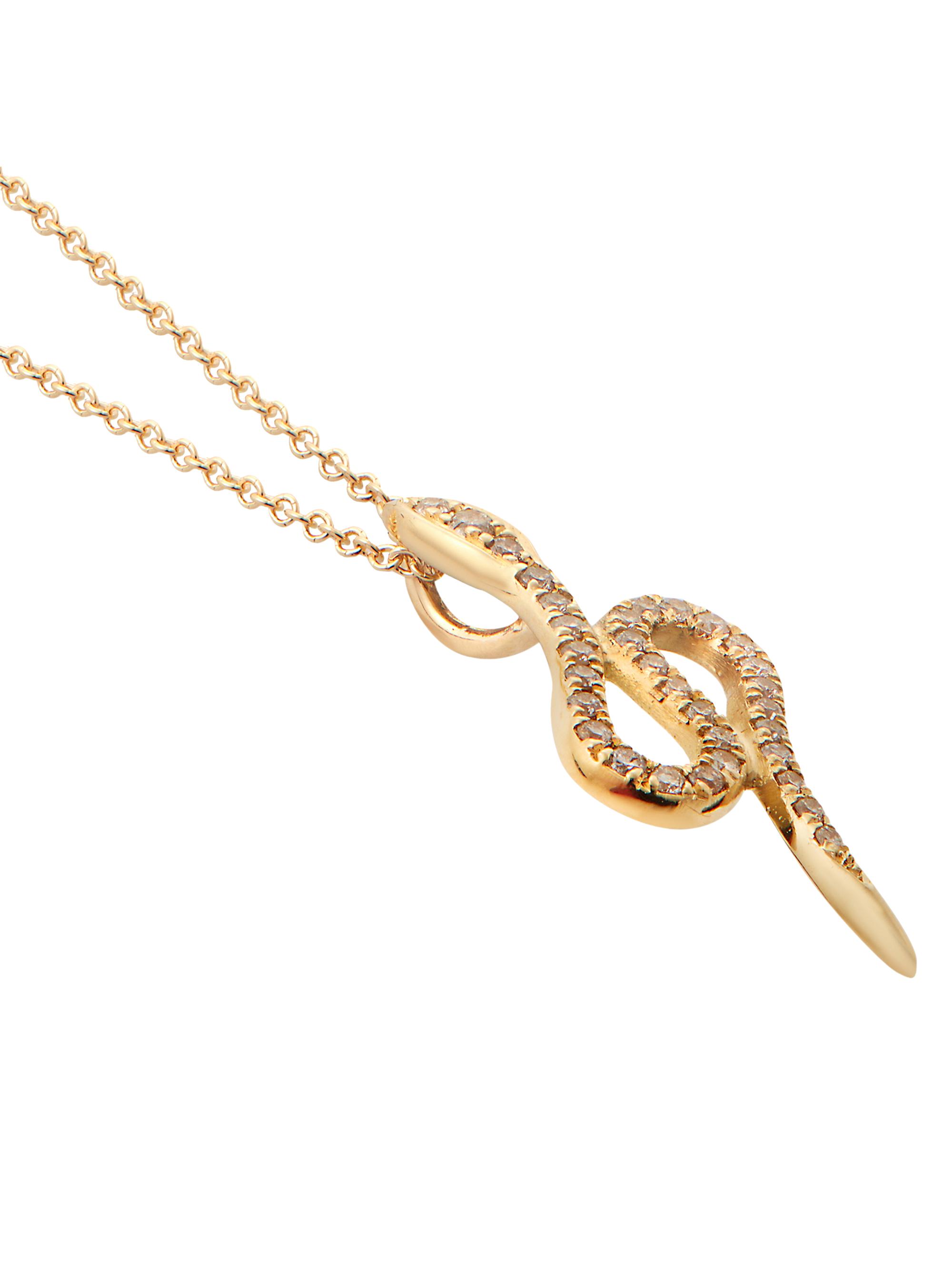 Ileana Makri Women's Snakes Queen Snake 18K Yellow Gold & Champagne Diamond Pendant Necklace - Yellow Gold