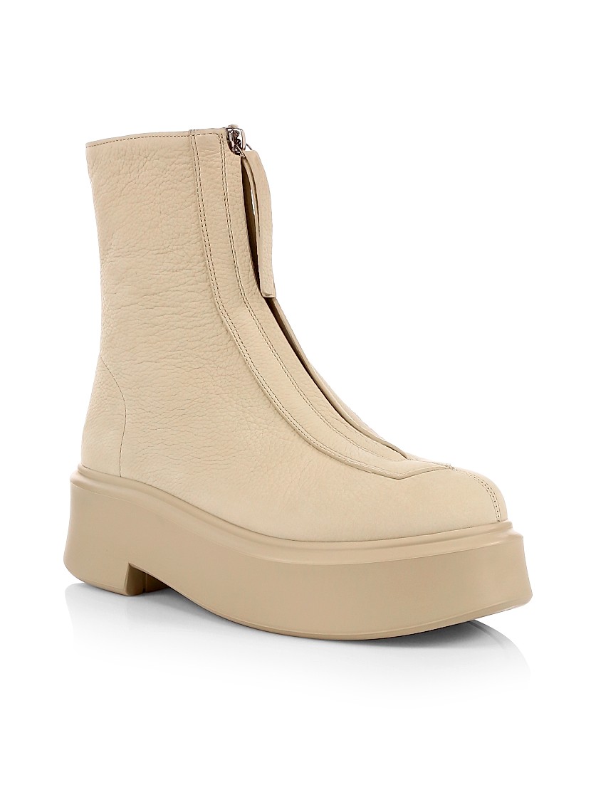 Shop The Row Leather Zip Platform Booties | Saks Fifth Avenue Shop The Row Leather Zip Platform Booties | Saks Fifth Avenue