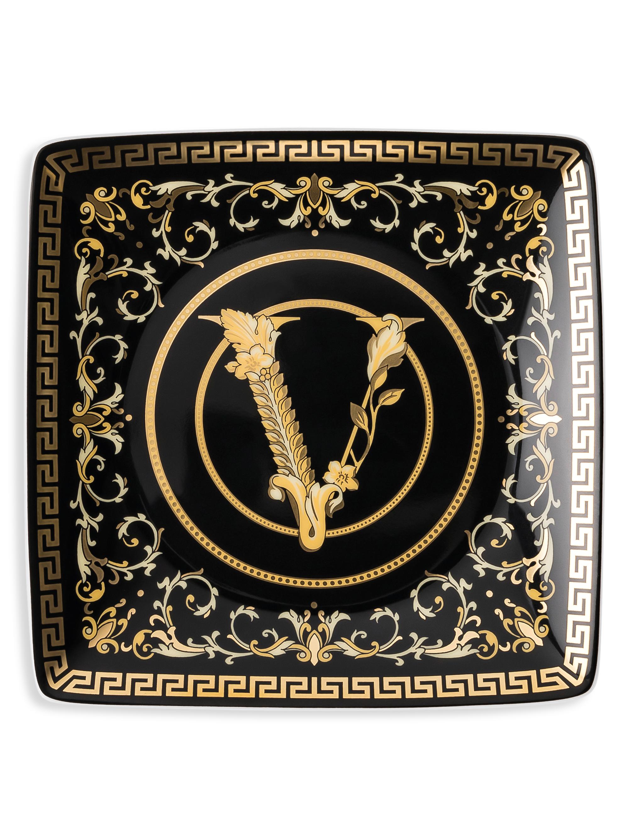 Versace Virtus Gala Canape Dish - Black