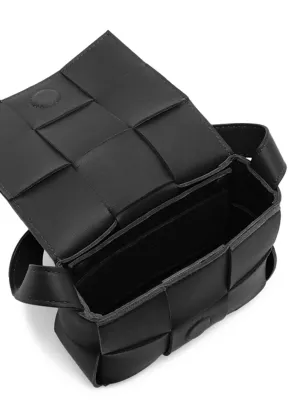 Bottega Veneta Black Mini Cassette Messenger Bag
