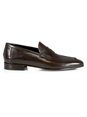 Paul Stuart Men's Leather Penny Loafers - Dark Brown