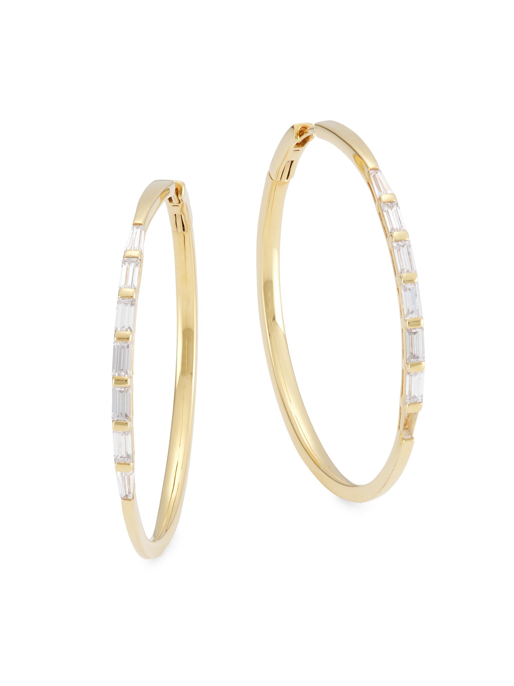 Adriana Orsini Women's Stacked 18K Gold-Plated & Cubic Zirconia  Hoop Earrings - Gold