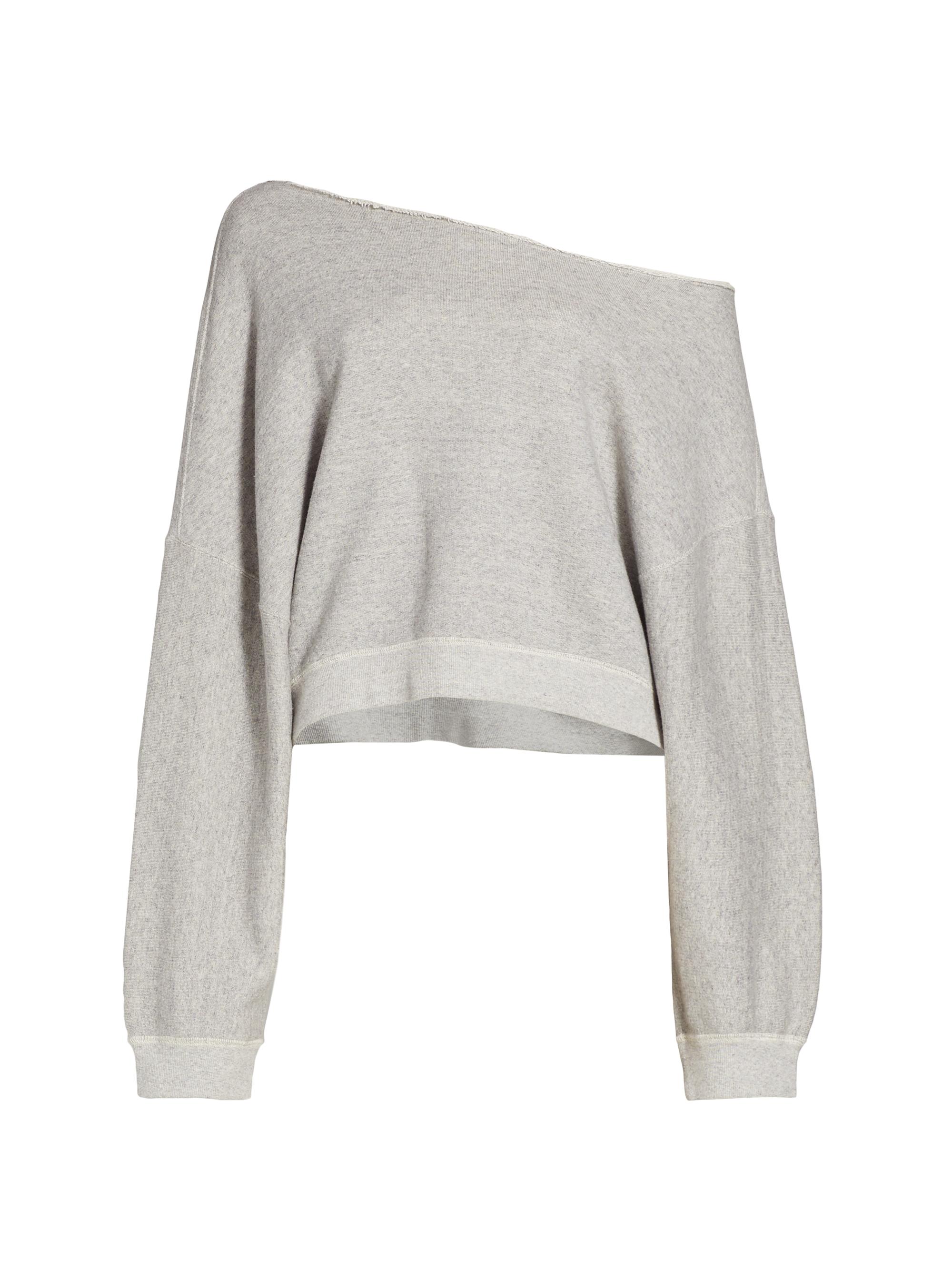 R13 Women's Patti Off-the-Shoulder Sweatshirt - Heather Grey