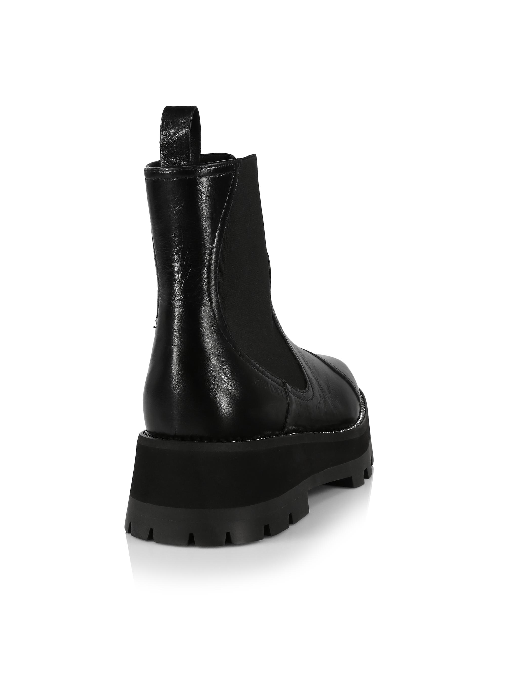 Jimmy Choo Clayton Leather Flat Ankle Boots | Saks Fifth Avenue