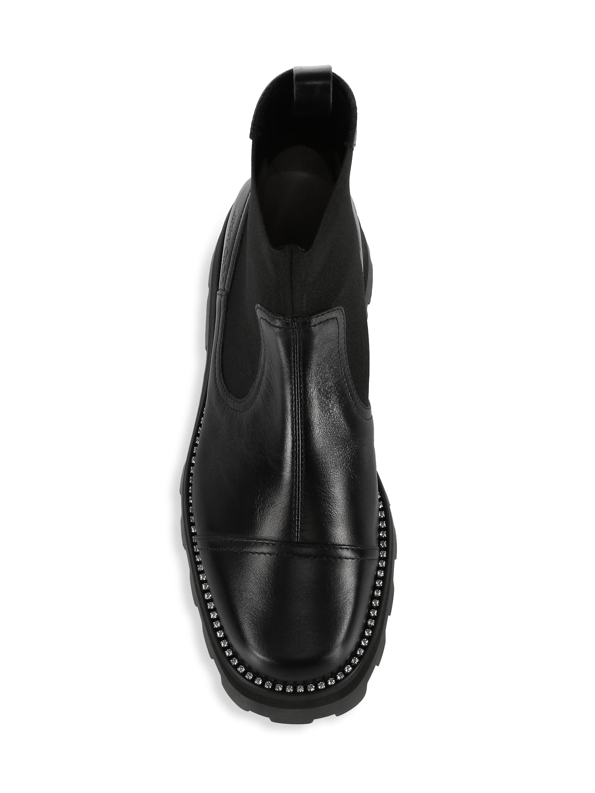 Jimmy Choo Clayton Leather Flat Ankle Boots | Saks Fifth Avenue