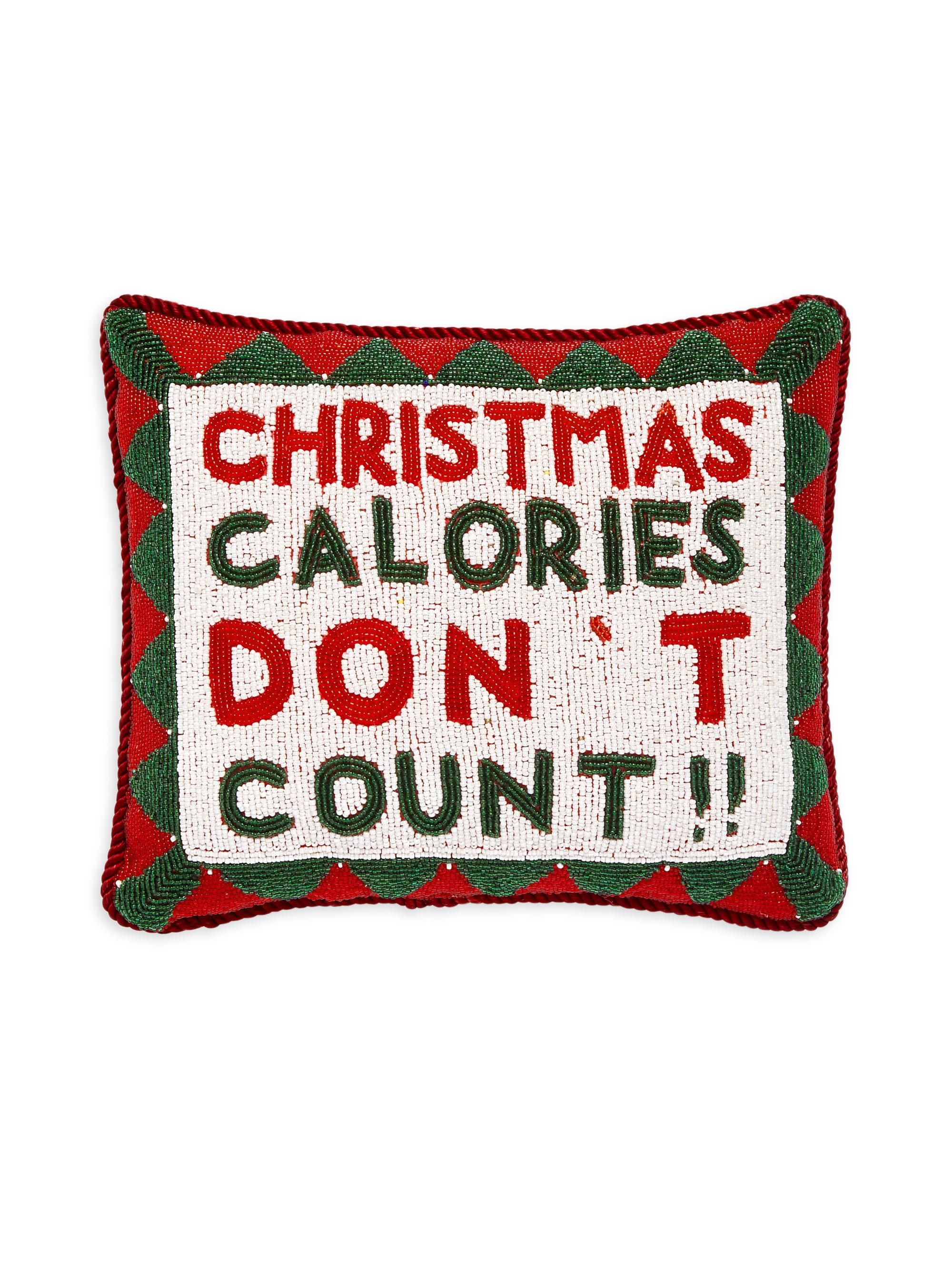 Sudha Pennathur Holiday Christmas Calories Pillow