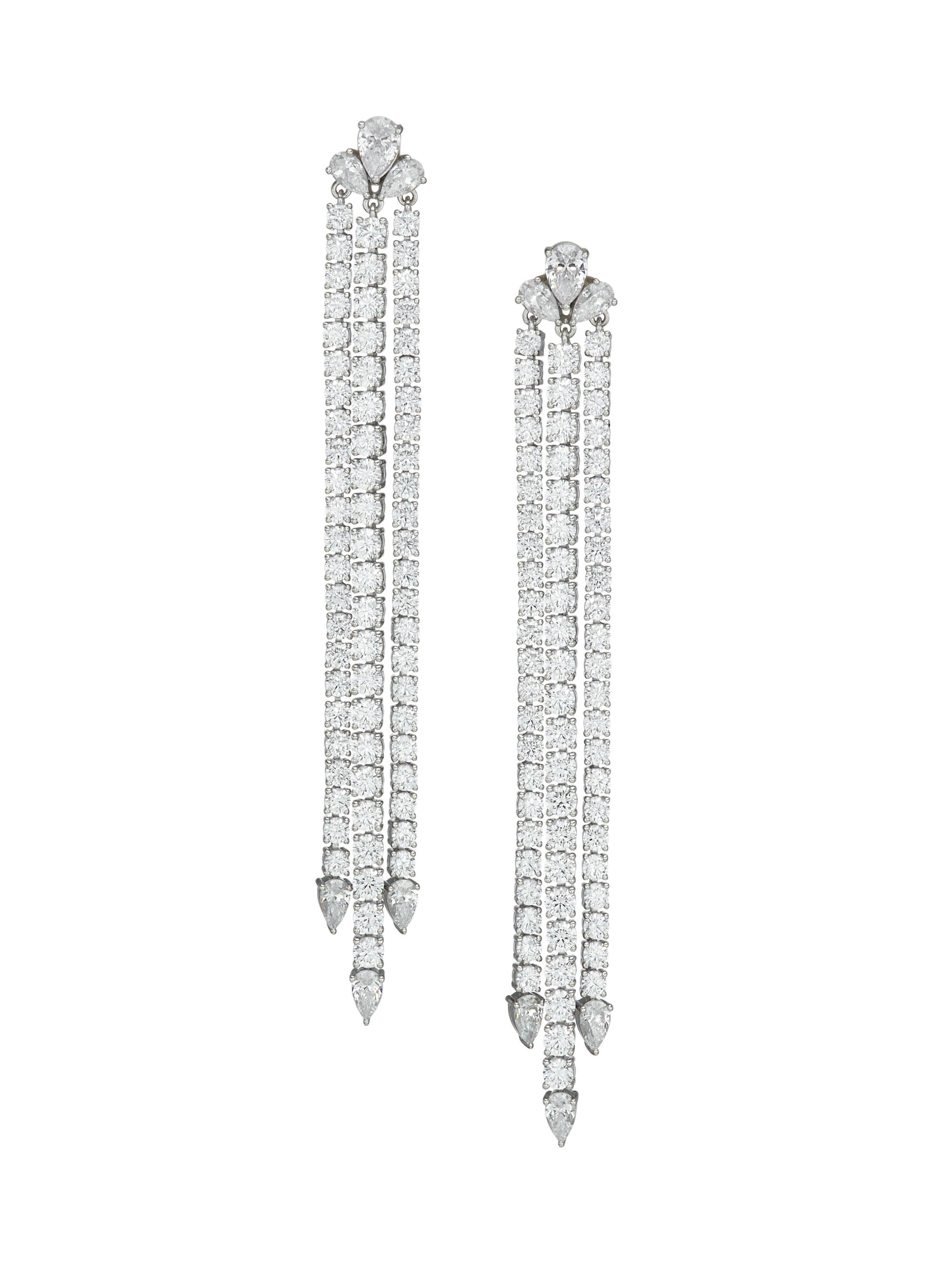 Adriana Orsini Women's Daytime Rhodium-Plated Linear Fringe Earrings - Silver