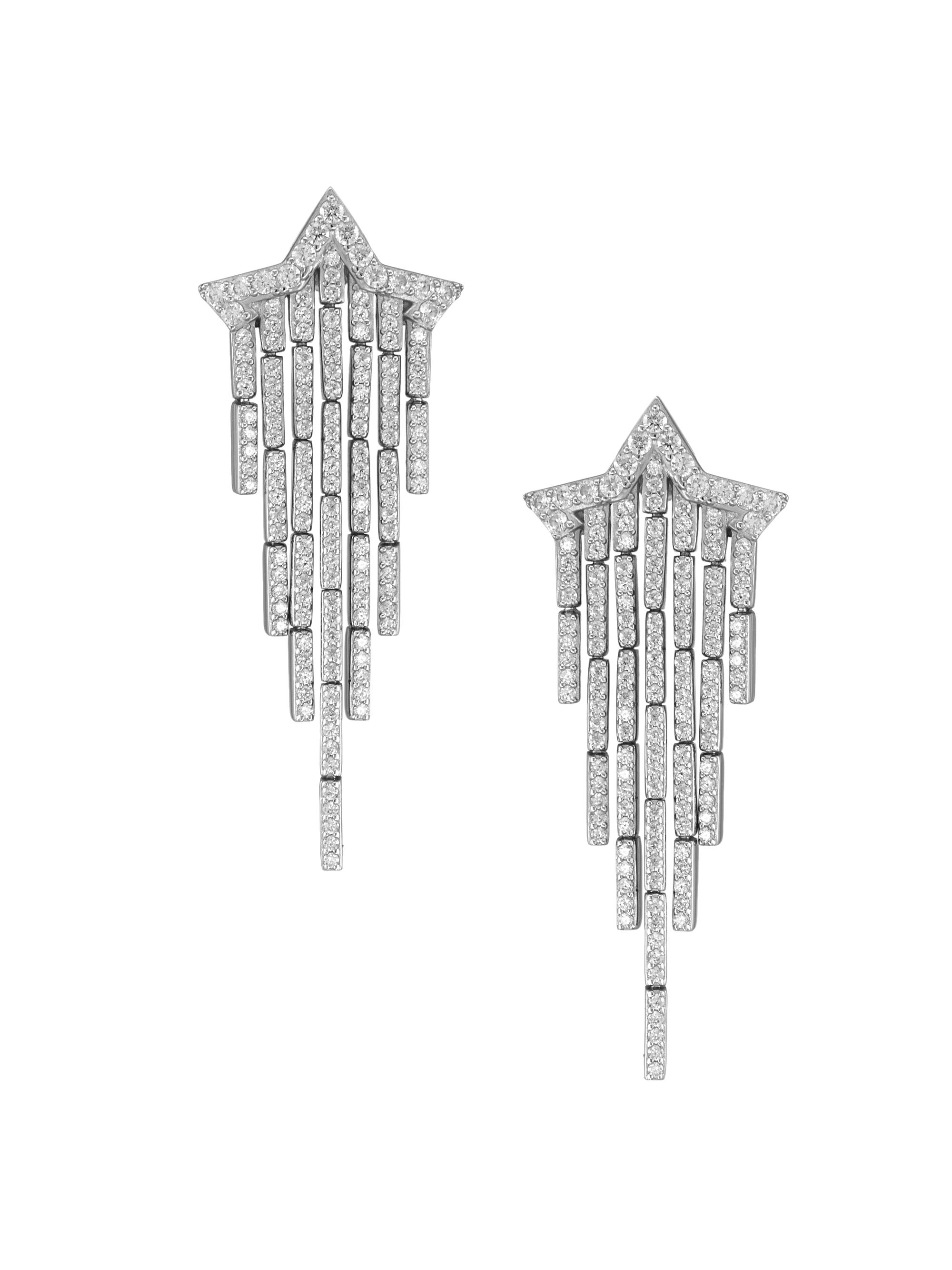 Adriana Orsini Women's Shooting Star Sterling Silver & Cubic Zirconia Drop Earrings - Silver
