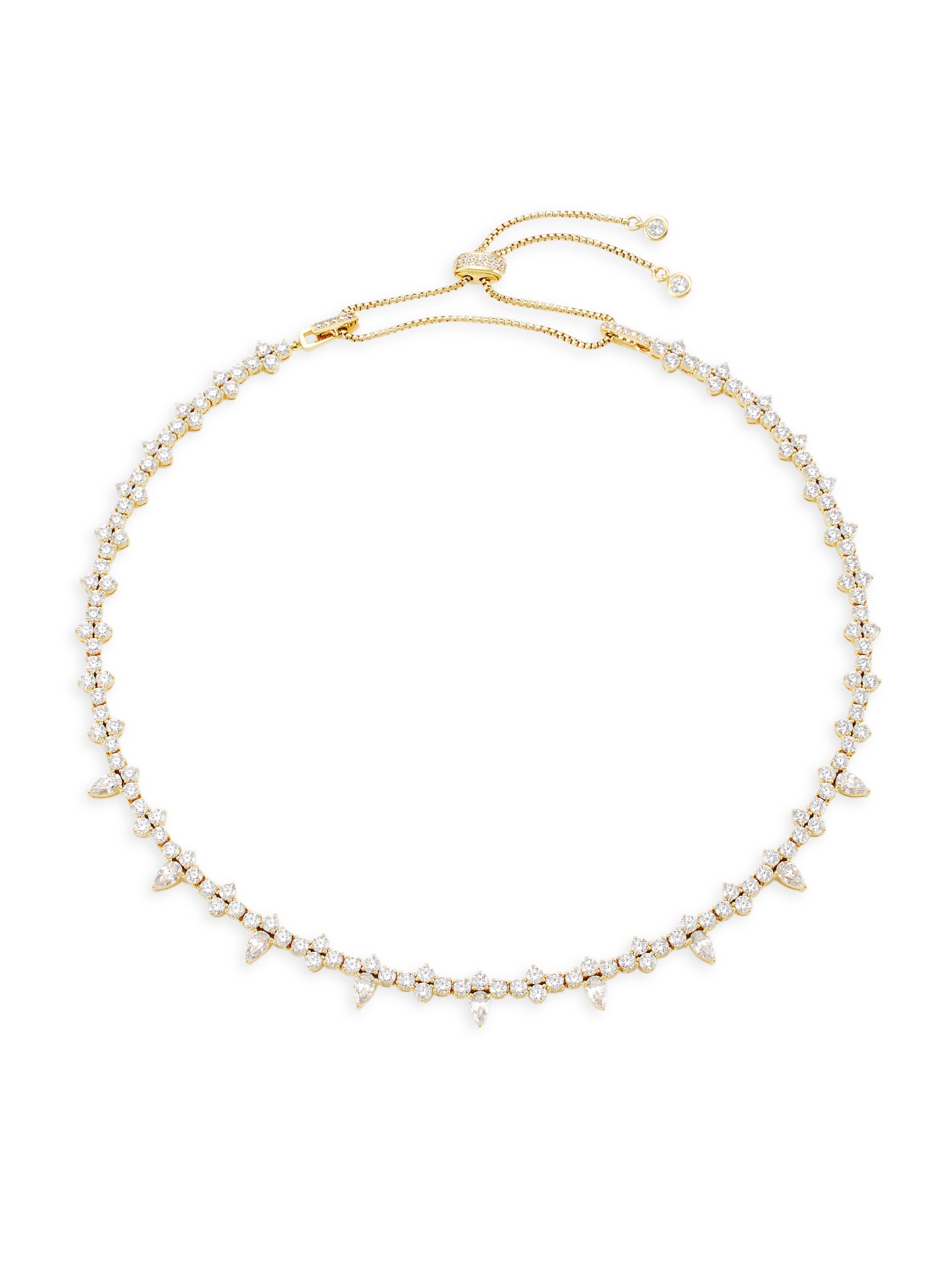 Adriana Orsini Women's Stunner 18K-Gold-Plated & Cubic Zirconia Clover Choker Necklace - Gold