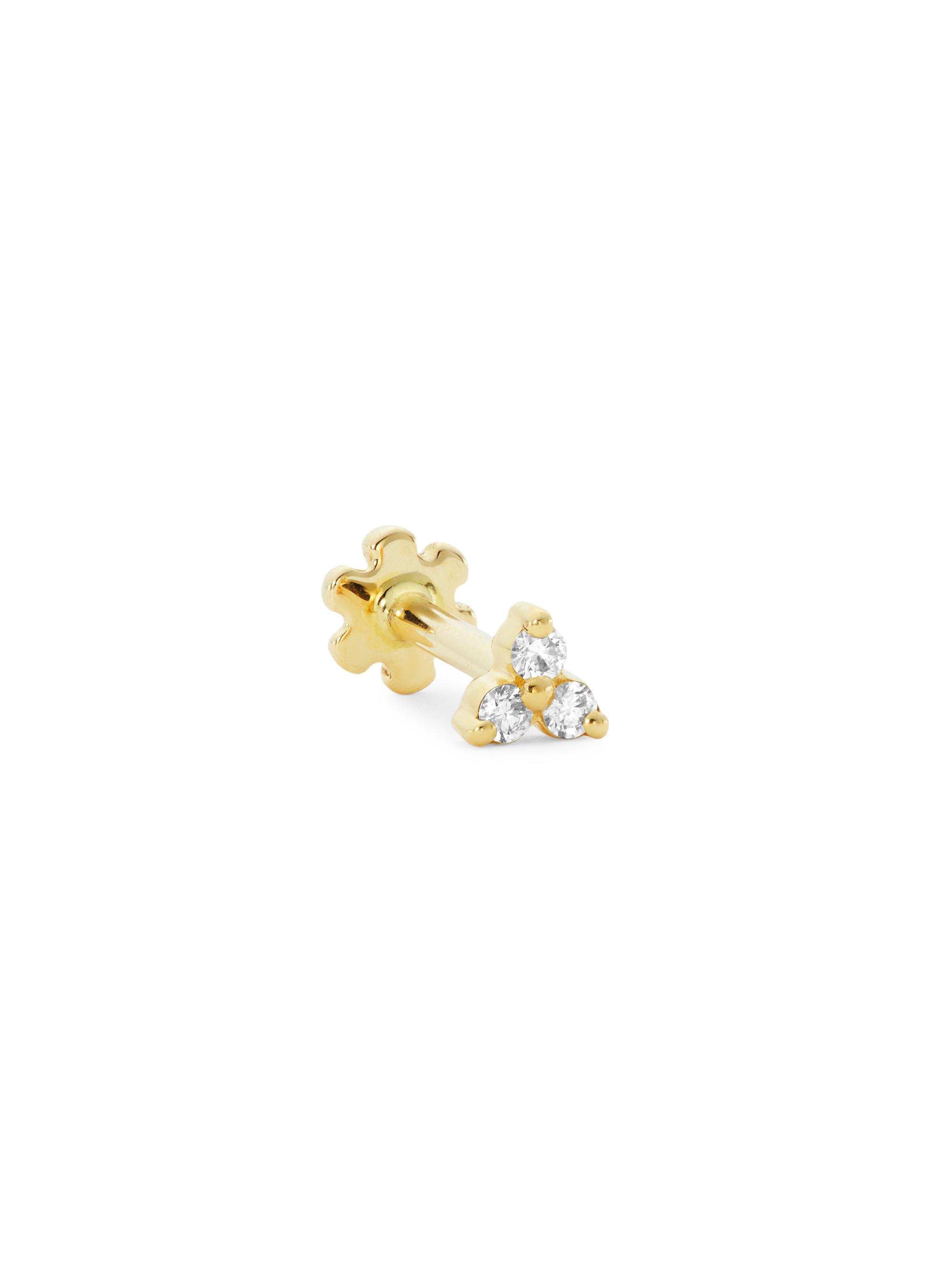 Persée Women's Piercing Triangle Paving 18K Yellow Gold & Diamond Single Earring - Yellow Gold