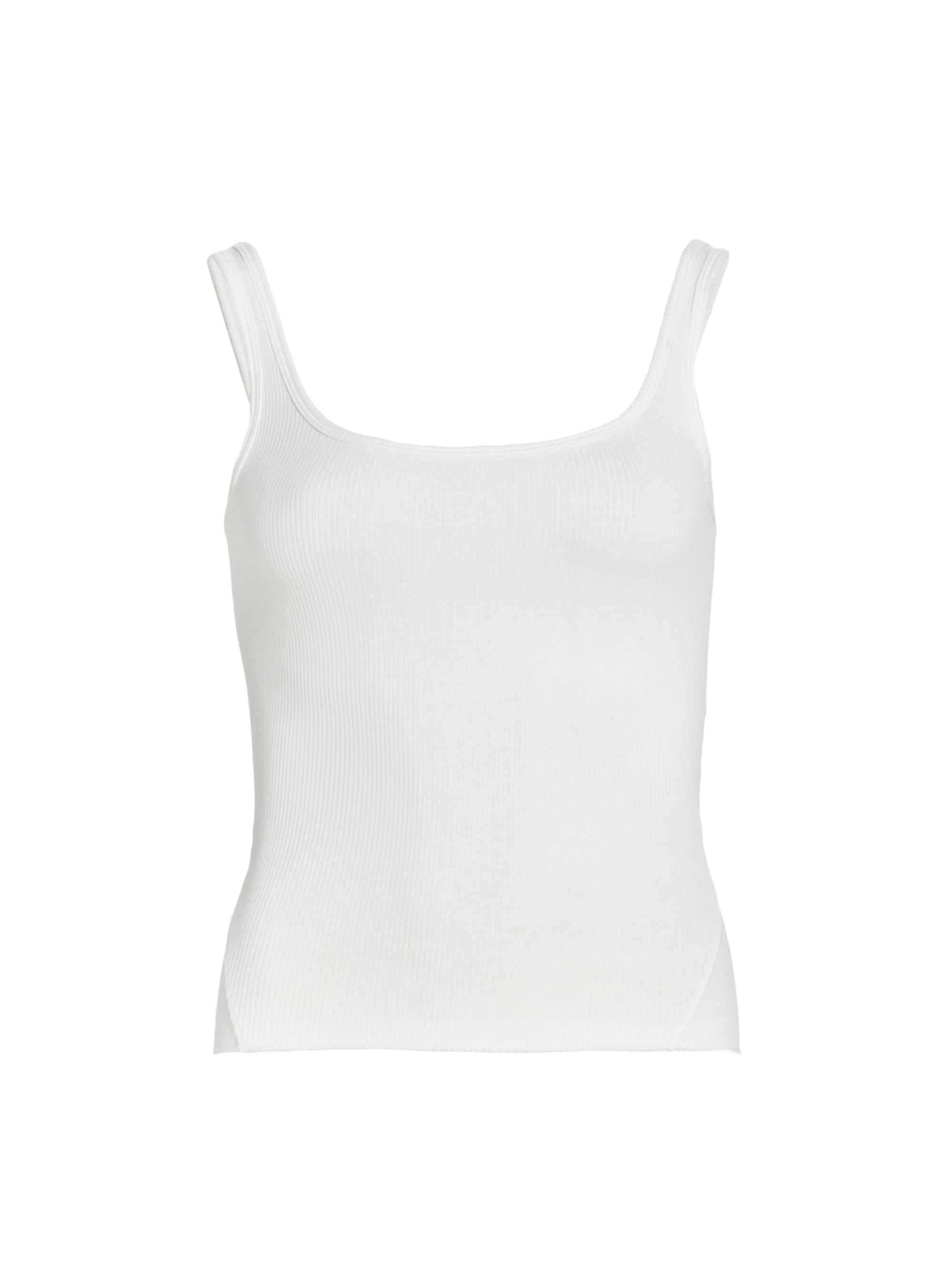 rag & bone Women's The Essential Rib Scoop Neck Tank - White