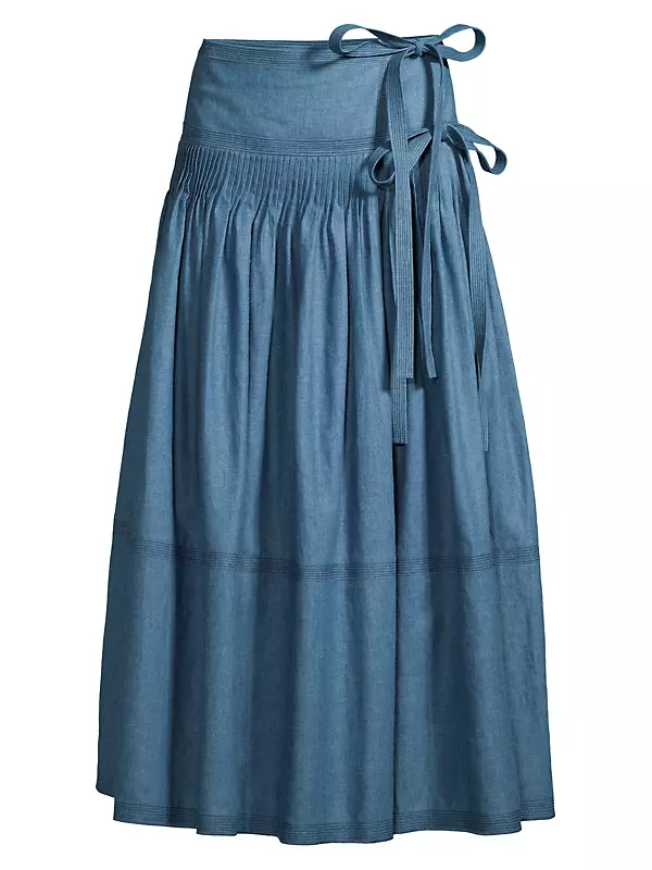 Tiered Chambray Skirt