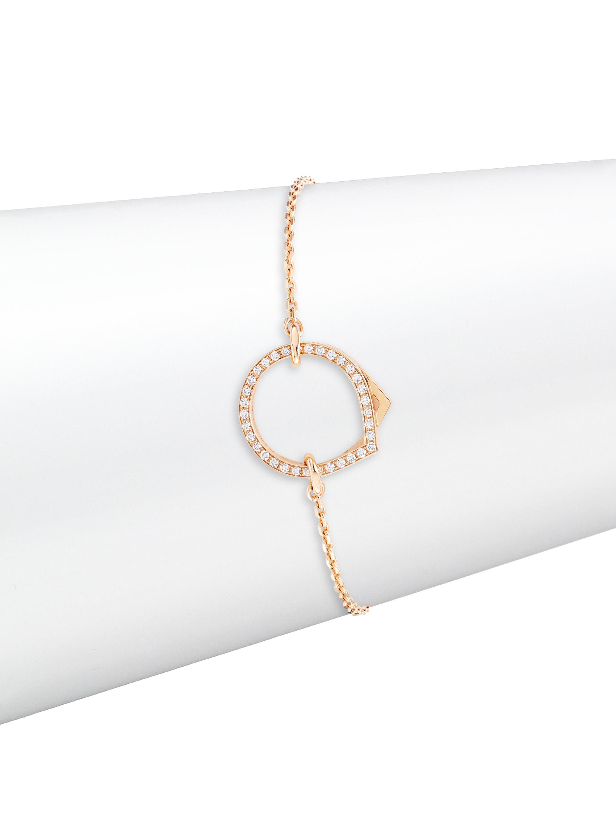 Repossi Women's Antifer 18K Rose Gold & Pavé Diamond Pendant Bracelet - Rose Gold