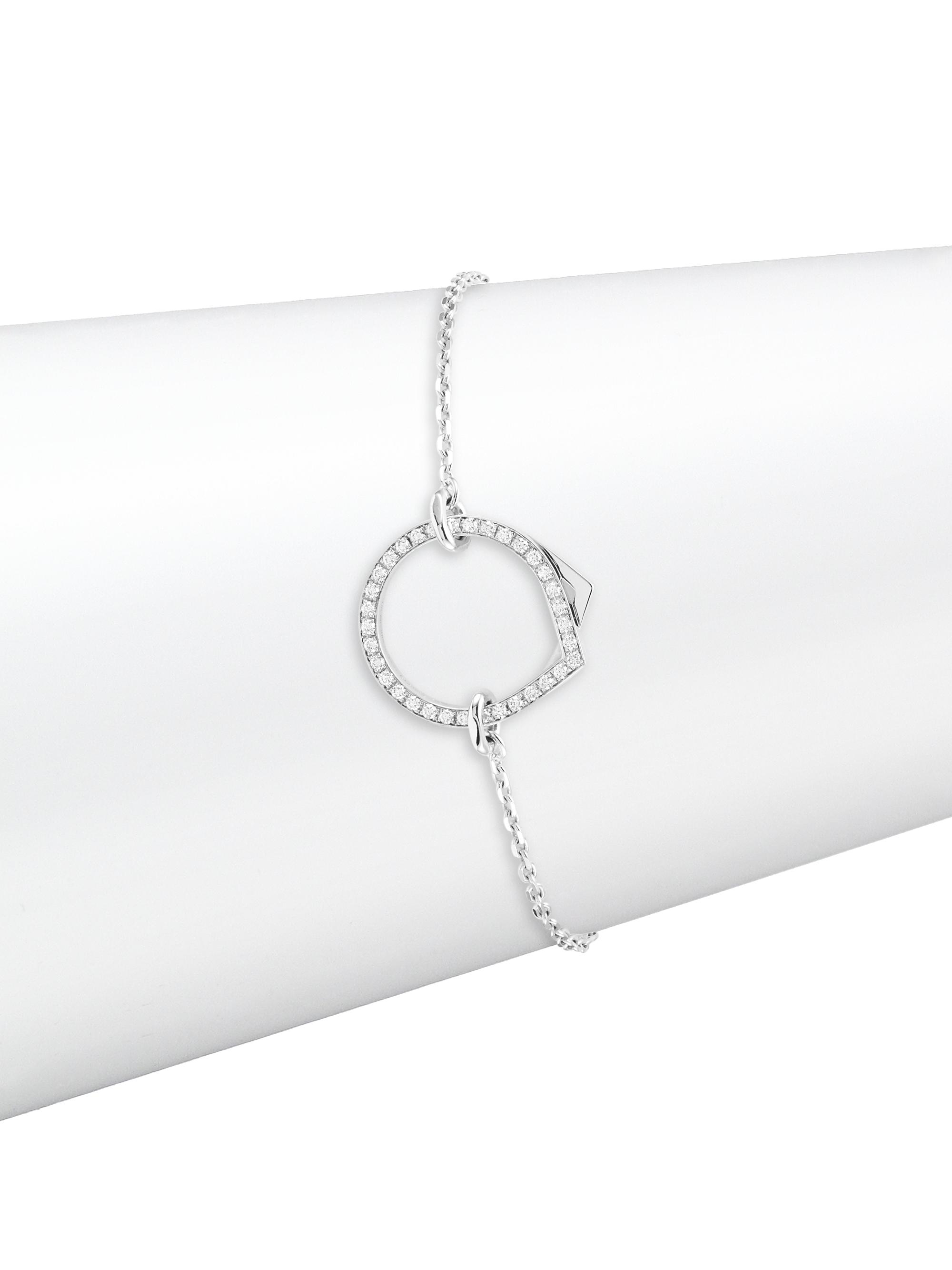 Repossi Women's Antifer 18K White Gold & Pavé Diamond Pendant Bracelet - White Gold