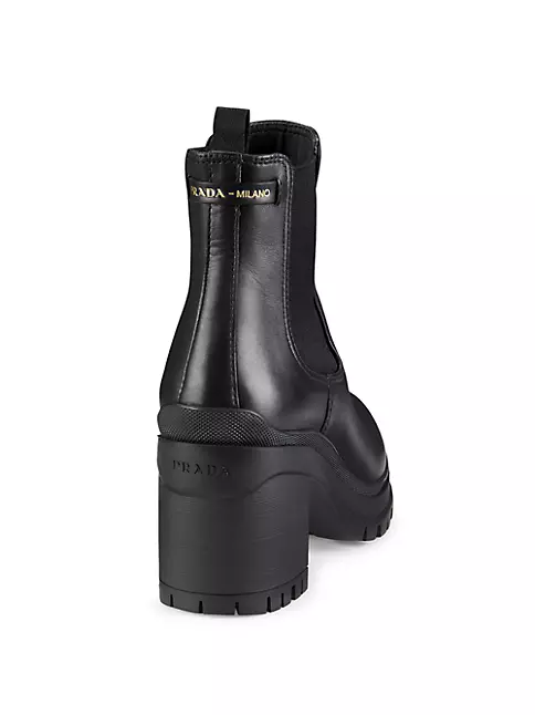 Rytmisk Handel ingen Shop Prada Leather Lug Sole Chelsea Boots | Saks Fifth Avenue