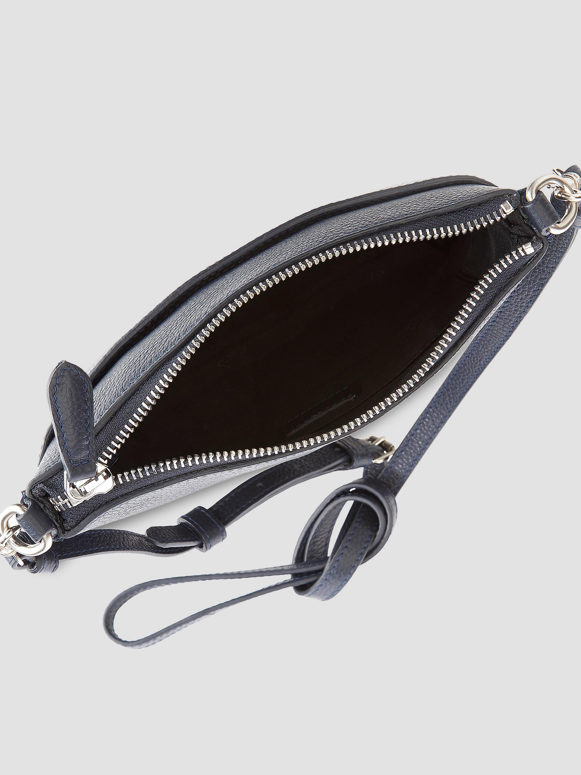 Royce New York Women's Pebble Grain Crossbody Bag - Navy Blue | Thumbnail 2