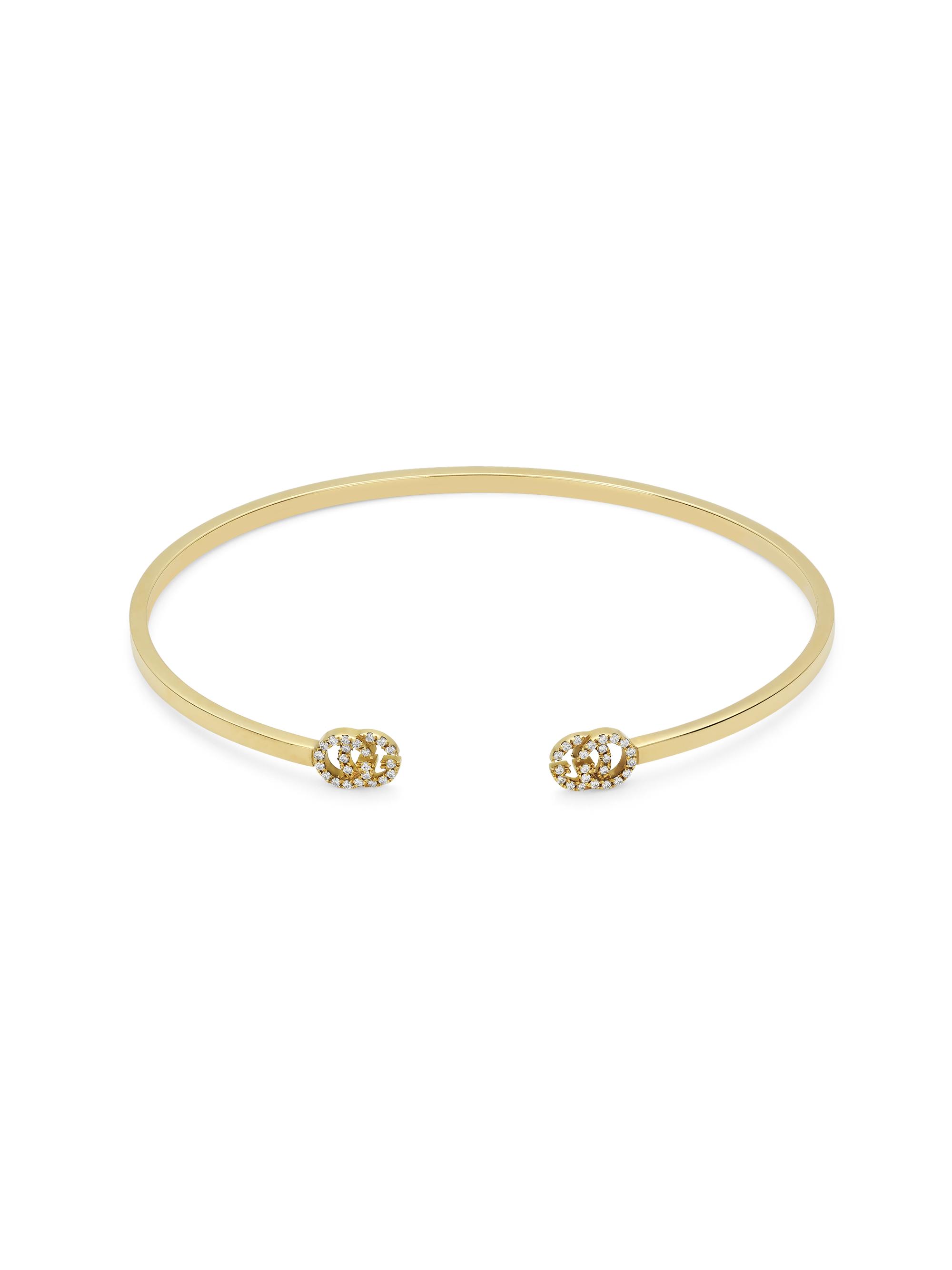 Gucci Women's GG Running 18K Yellow Gold & 0.10 TCW Diamond Cuff - Yellow Gold
