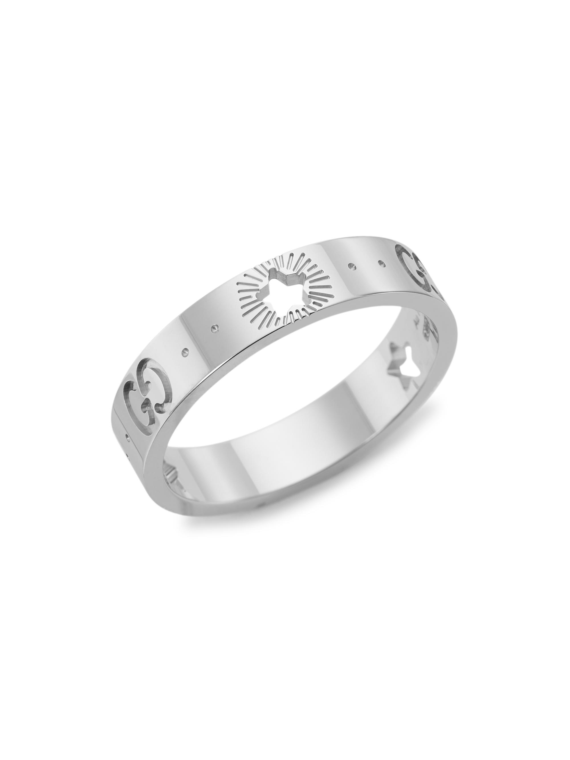 Gucci Women's Icon 18K White Gold Star Detail Ring - White Gold