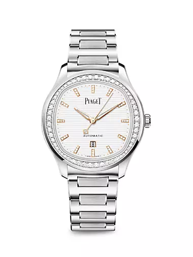 Polo White Diamond & Stainless Steel Bracelet Watch