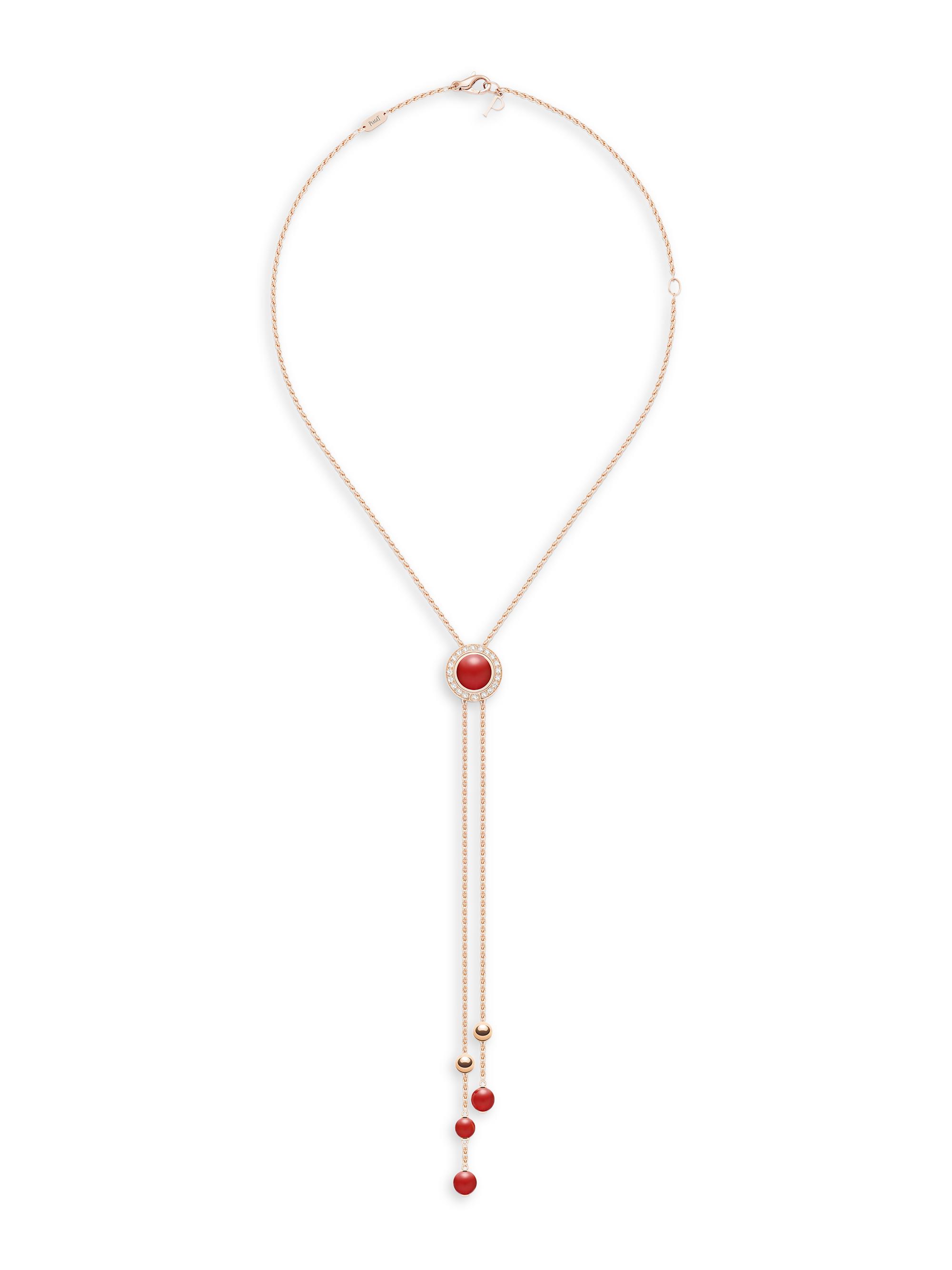 Piaget Women's Possession 18K Rose Gold, Carnelian & Diamond Lariat Pendant Necklace - Rose Gold