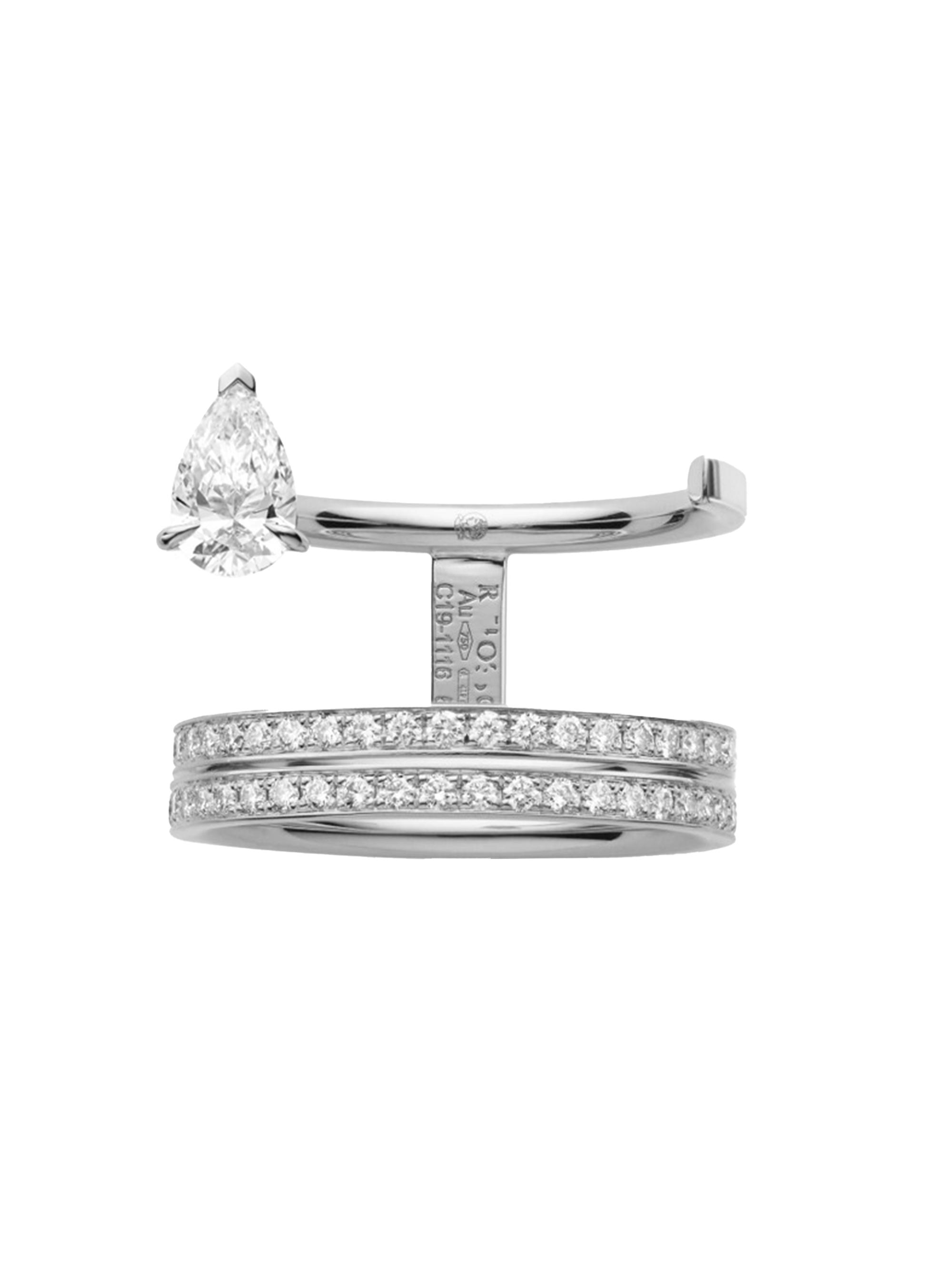 Repossi Women's Serti Sur Vide 18K White Gold & 0.98 TCW Diamond Ring - White Gold