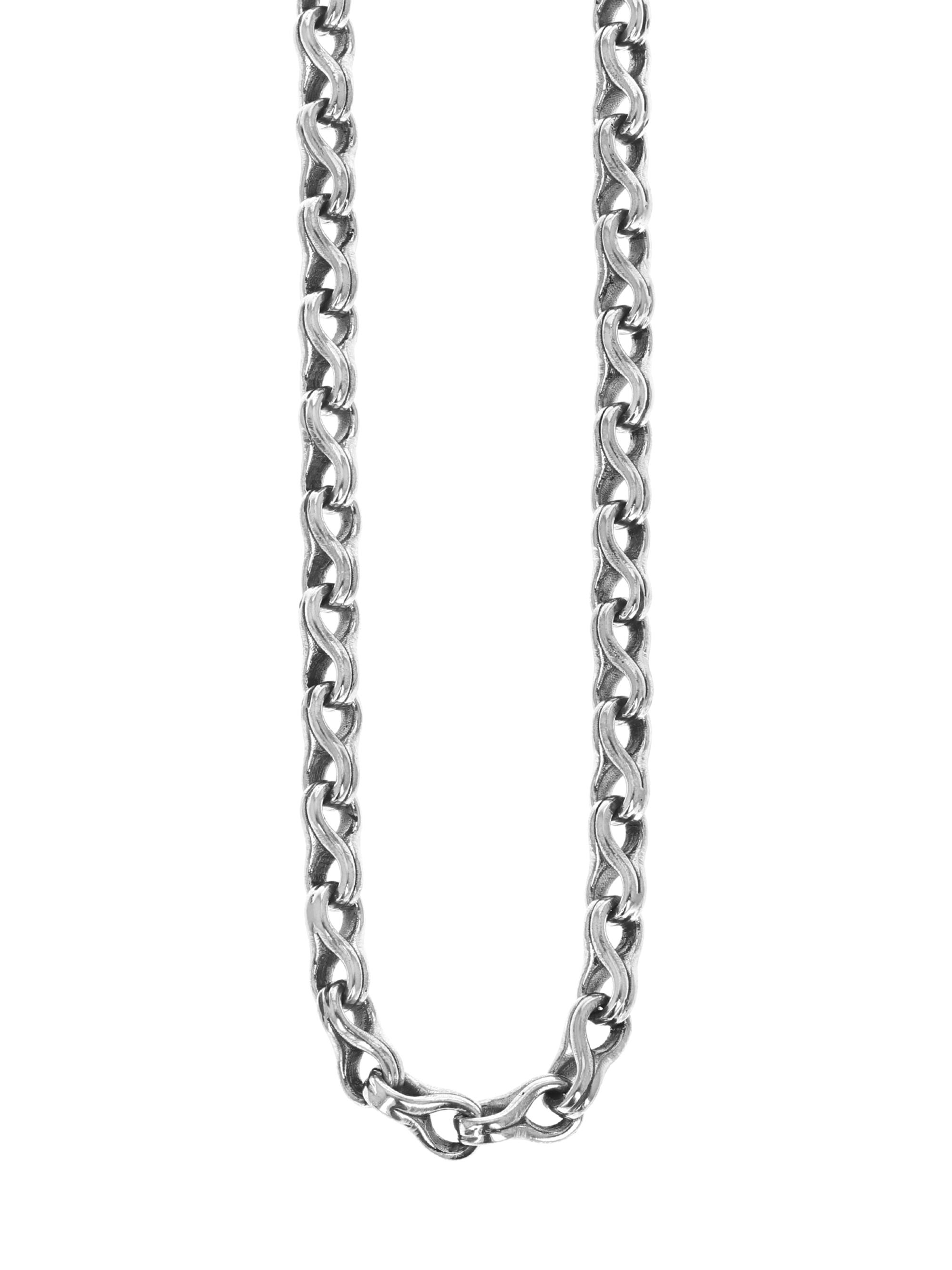 King Baby Studio Men's Sterling Silver Twisted 8 Link Necklace - Silver