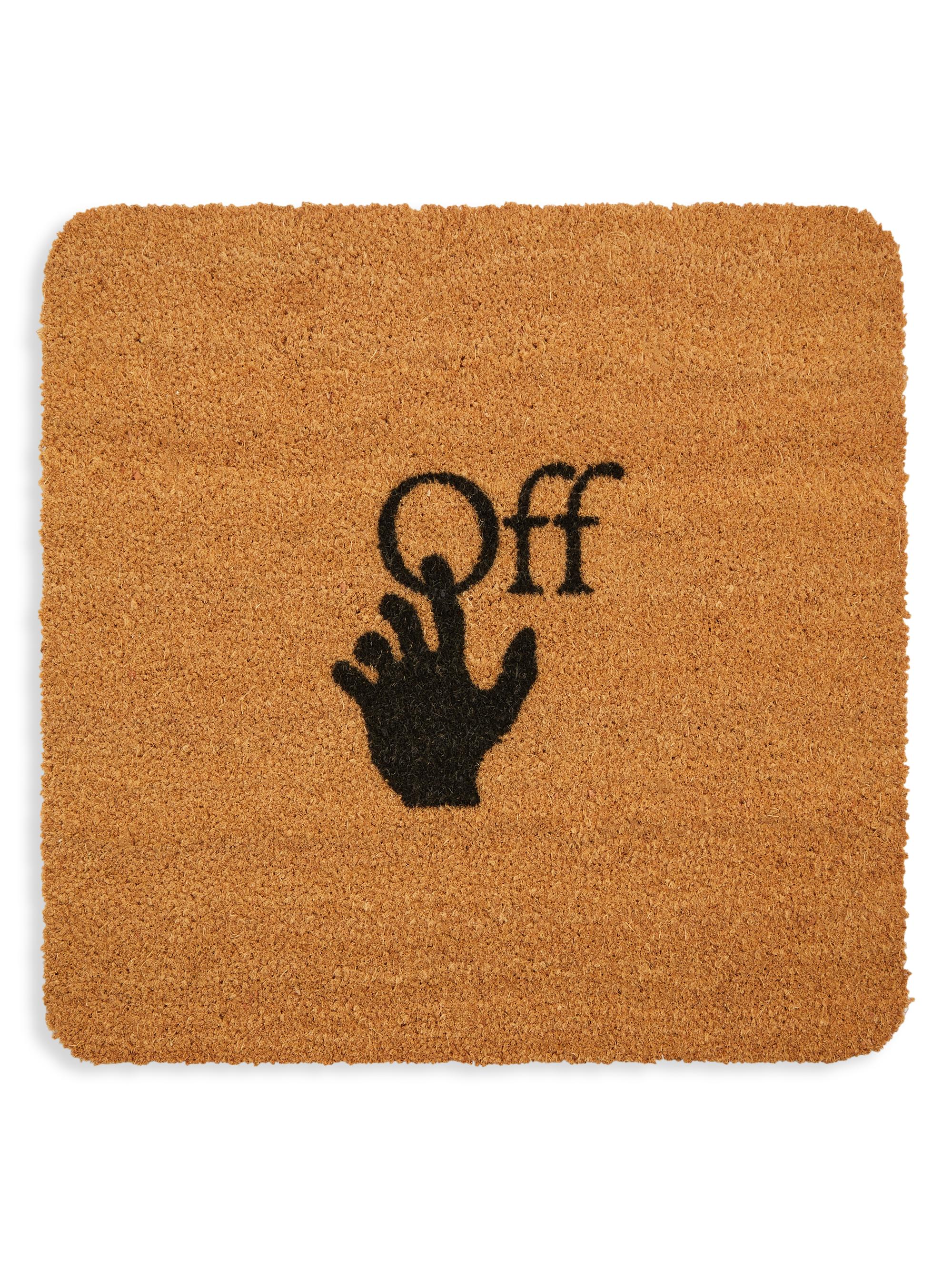 Off-White Hand Logo Square Doormat - Brown Black