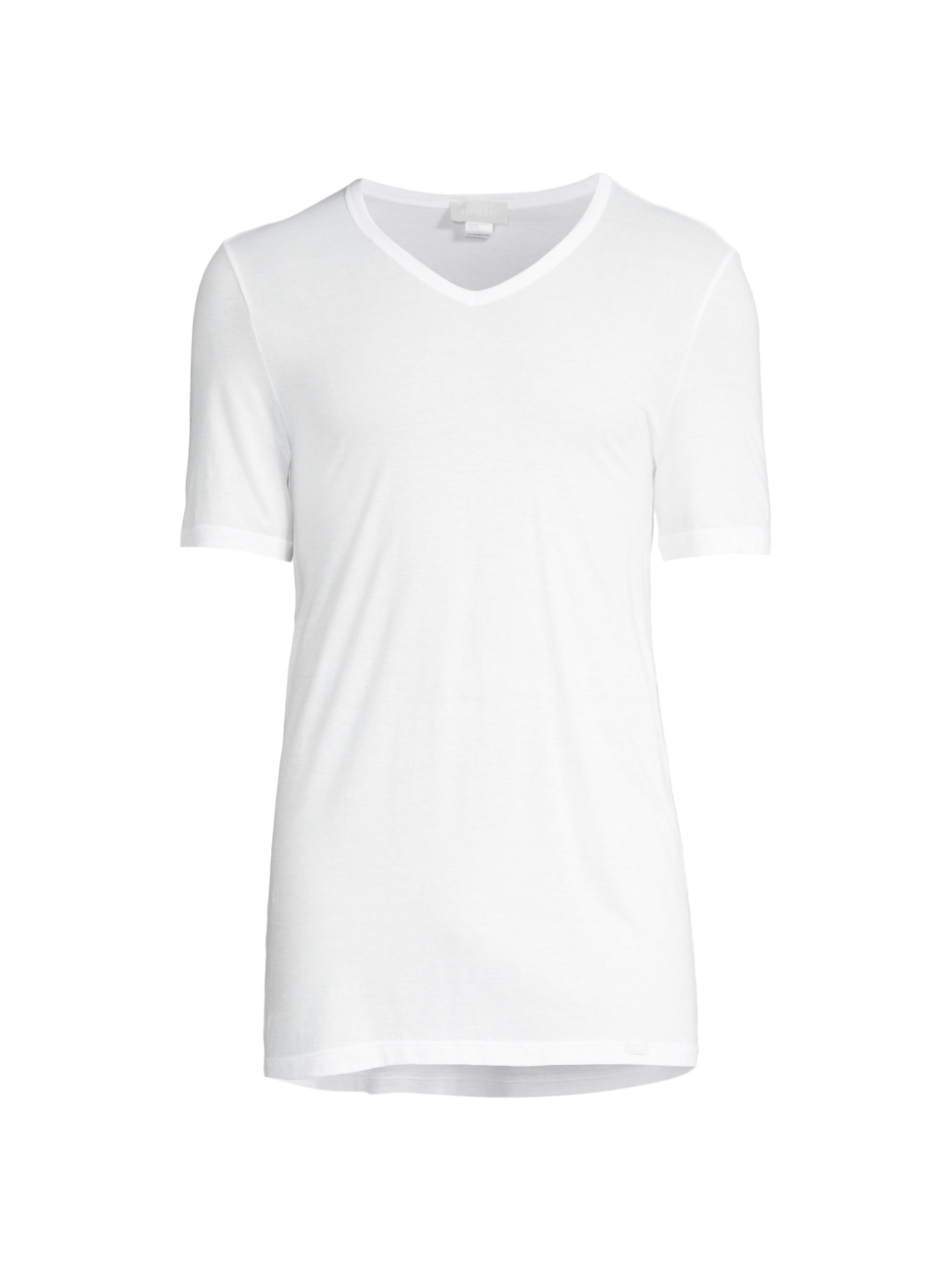 Hanro Men's Mercerized Cotton V-Neck T-Shirt - White