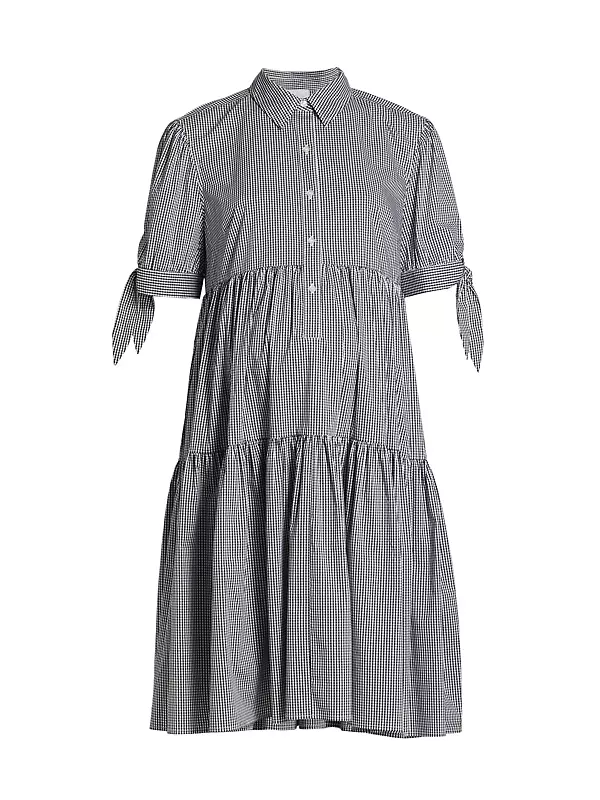 Babette Gingham-Print A-Line Maternity Midi-Dress