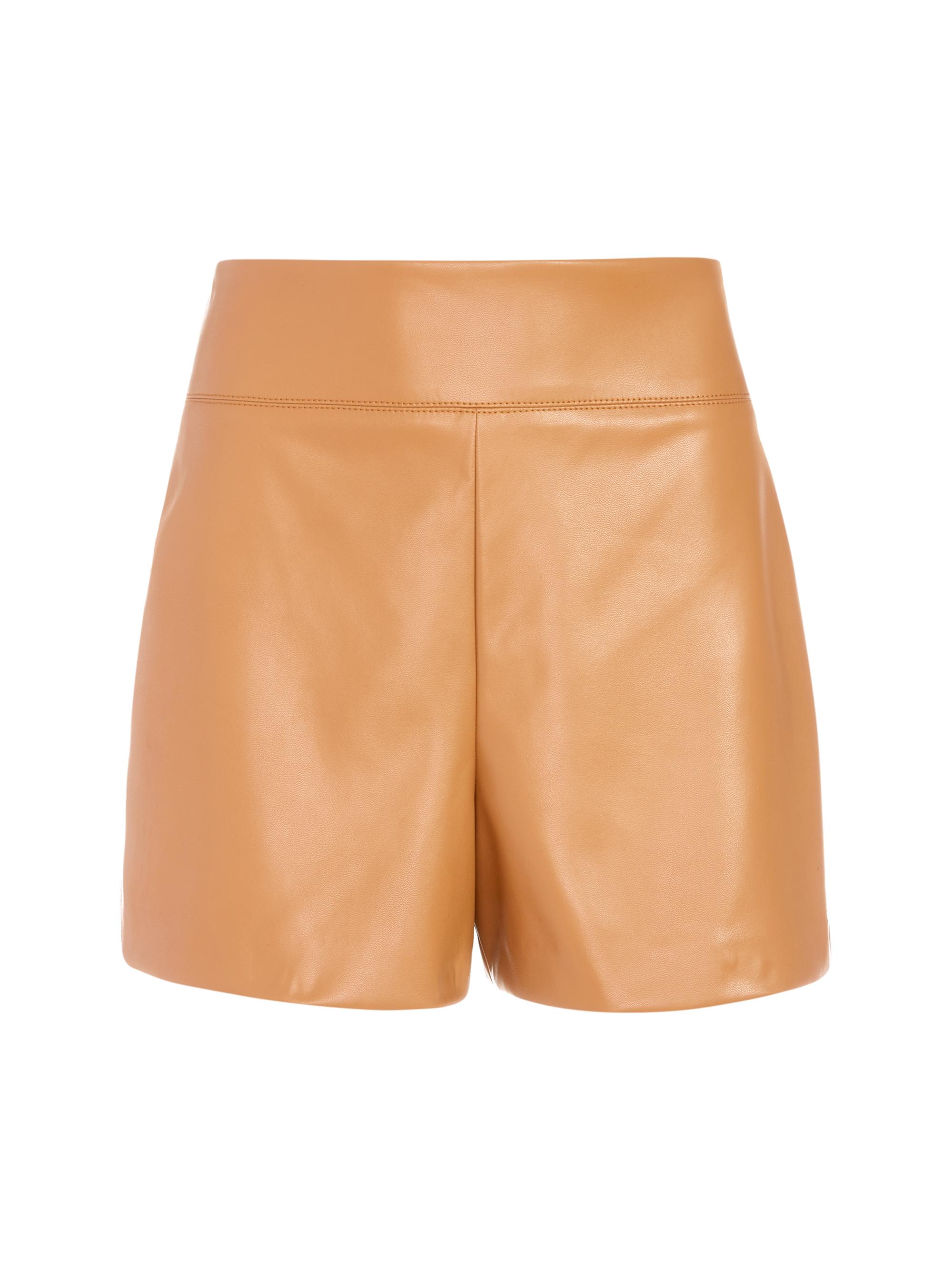 Alice + Olivia Women's Donald Vegan Leather Shorts - Camel