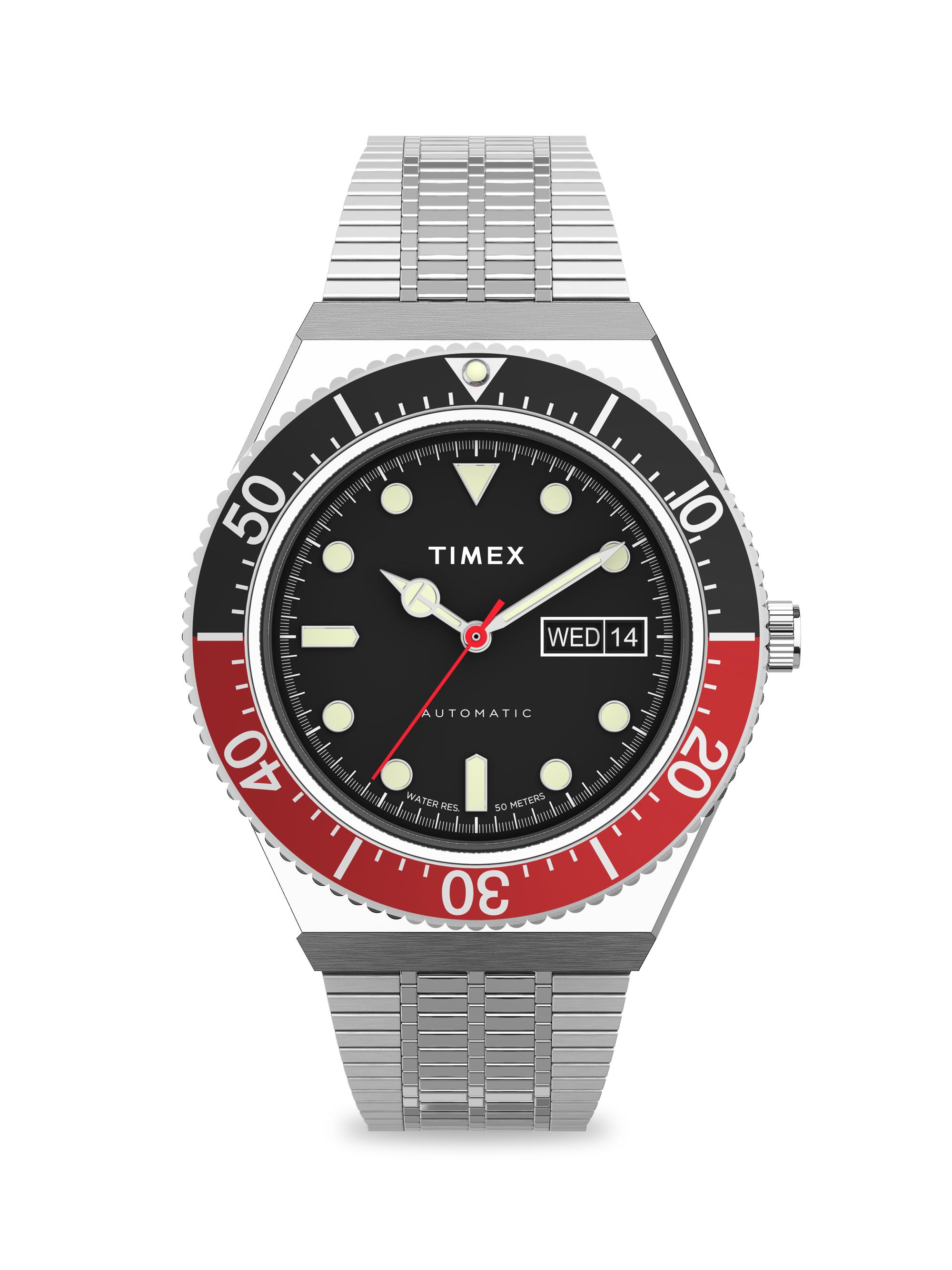 Shop Timex M79 Automatic Stainless Steel Bracelet Watch | Saks 
